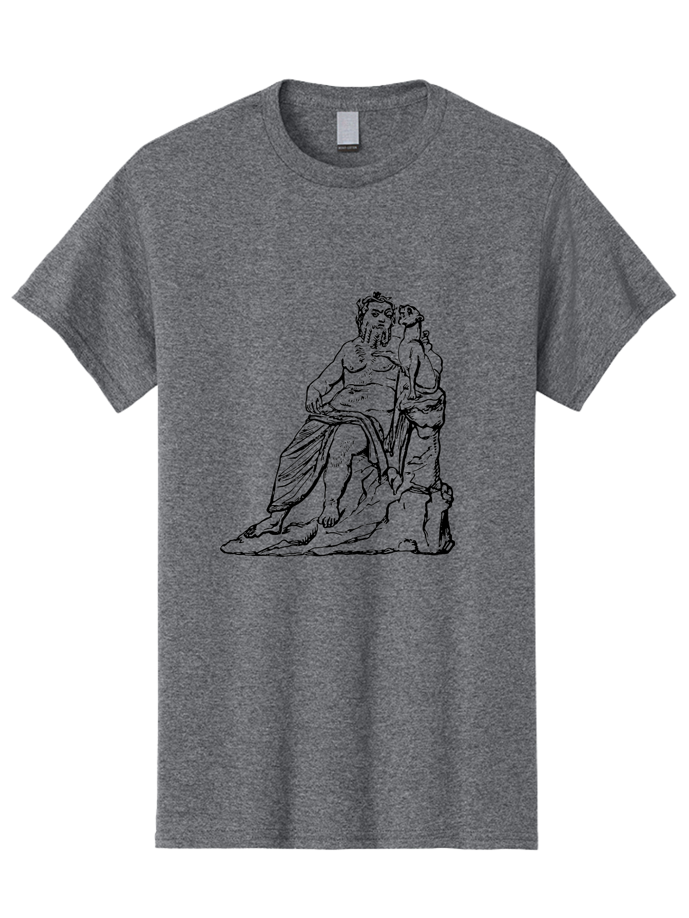 Socrates-And-Young-Man Men'S Graphic Tee, 100% Cotton, Comfortable Casual Summer Wear, Machine Washable, Socrates, Philosopher, Ancient Greek, Classical Art, Black And White Illustration, Socratic Method, Wisdom, Bearded Man, - Aaa562