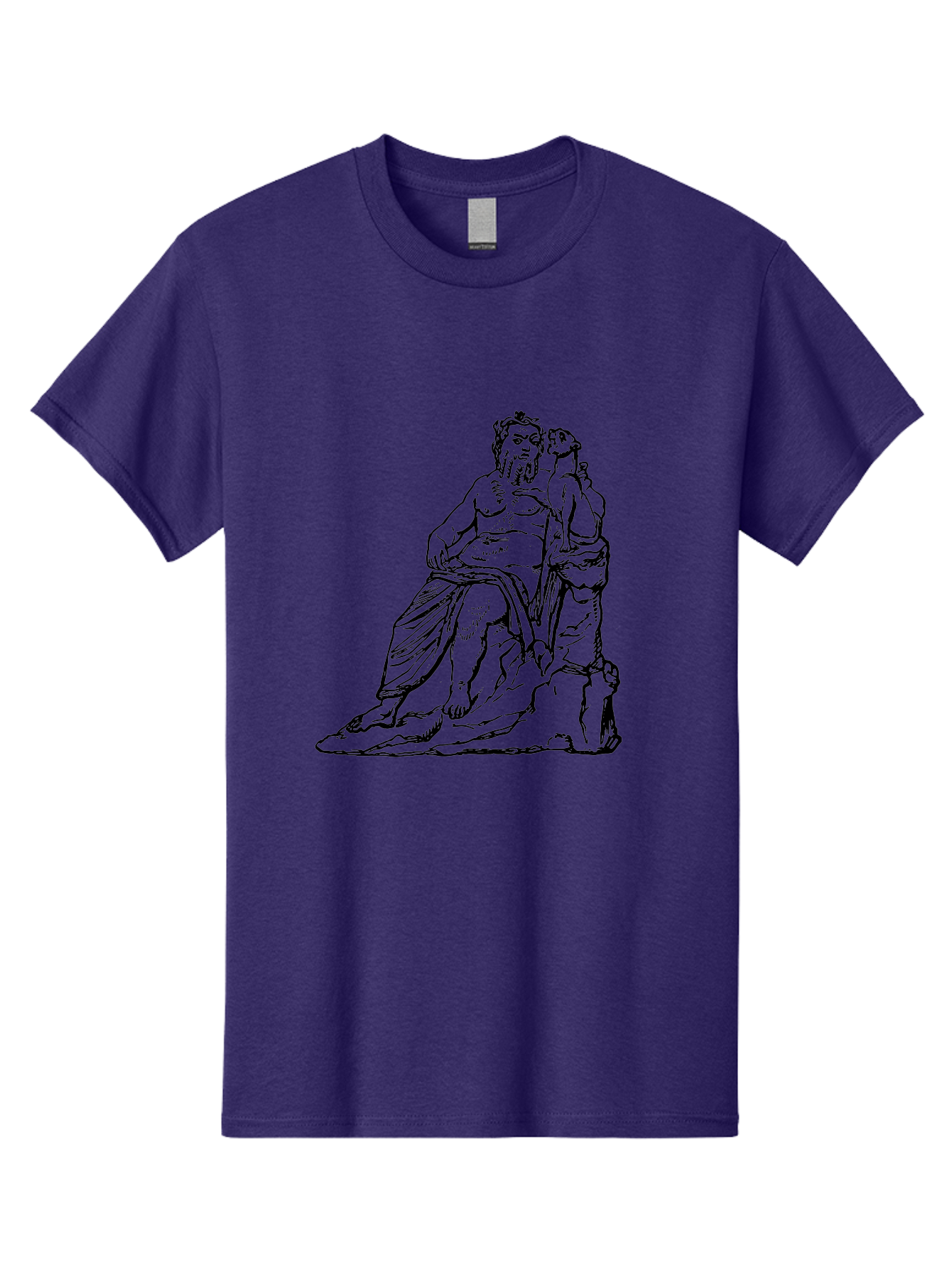 Socrates-And-Young-Man Men'S Graphic Tee, 100% Cotton, Comfortable Casual Summer Wear, Machine Washable, Socrates, Philosopher, Ancient Greek, Classical Art, Black And White Illustration, Socratic Method, Wisdom, Bearded Man, - Aaa562