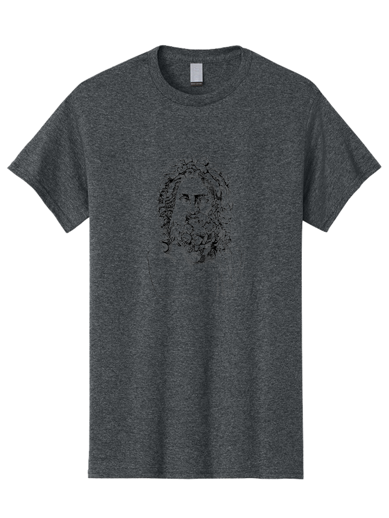 Socrates Men'S Graphic Tee, 100% Cotton, Comfortable Casual Summer Wear, Machine Washable, Classical Statue, Ancient Greek Poet, Beard And Long Hair, Detailed Bust, Artistic Representation, Historic Figure, Literary Icon, Neoclassical Art - Aaa563