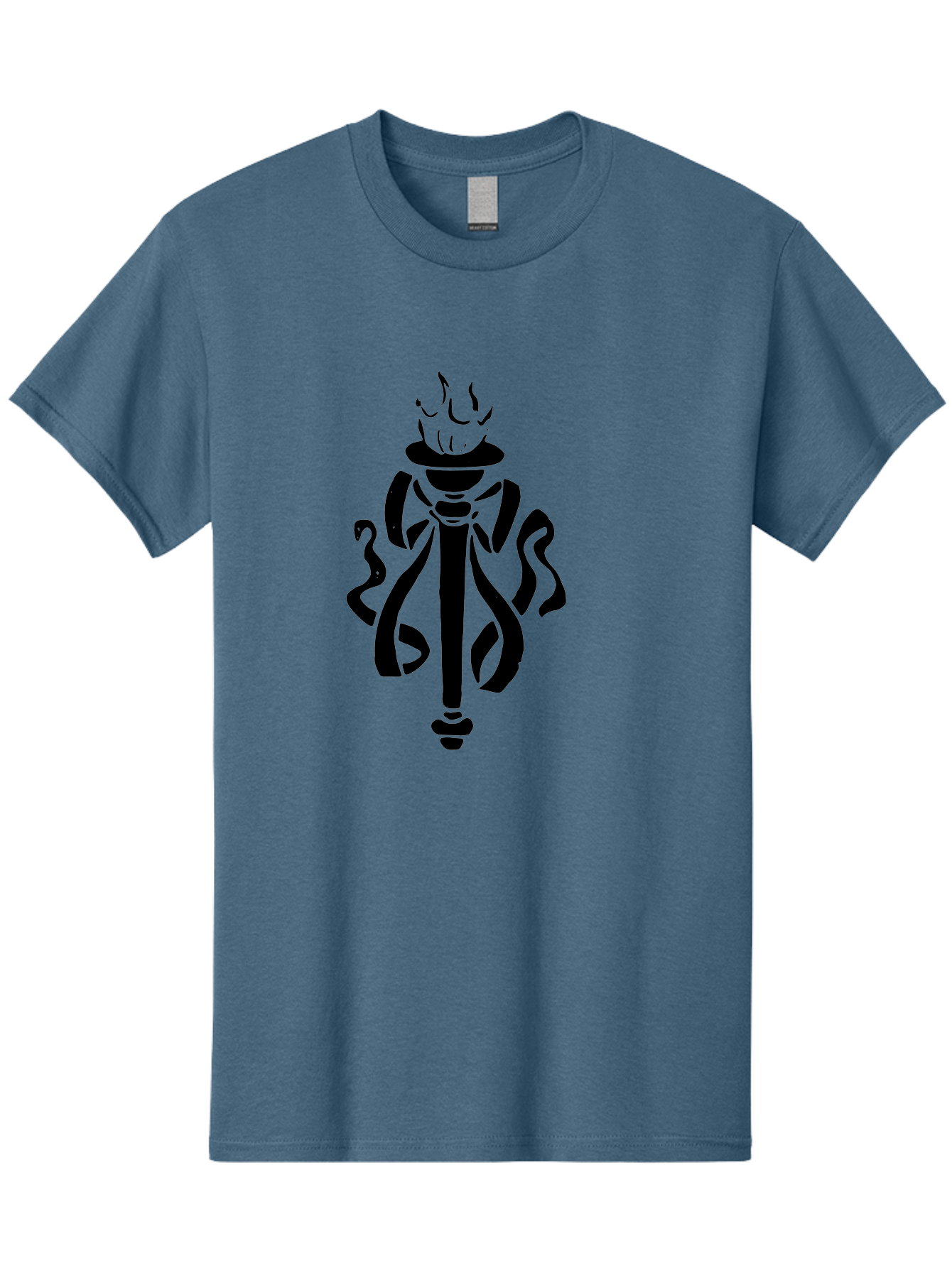 Torch Men'S Graphic Tee, 100% Cotton, Comfortable Casual Summer Wear, Machine Washable, Torch With Flame, Abstract Art, Stylized Design, Freedom Symbol, Liberty Torch, Olympic Torch, Fire Symbol, Artistic Expression, Symbolic Imagery, - Aaa569