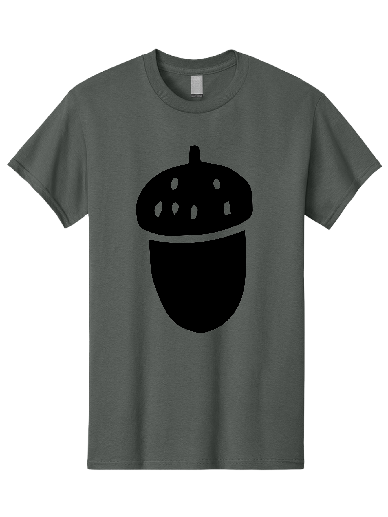 Acorn Men'S Graphic Tee, 100% Cotton, Comfortable Casual Summer Wear, Machine Washable, Acorn Silhouette, Oak Tree Symbol, Forest Icon, Nature Emblem, Earthy Design, Simple Graphics, Minimalist Art - Aaa579