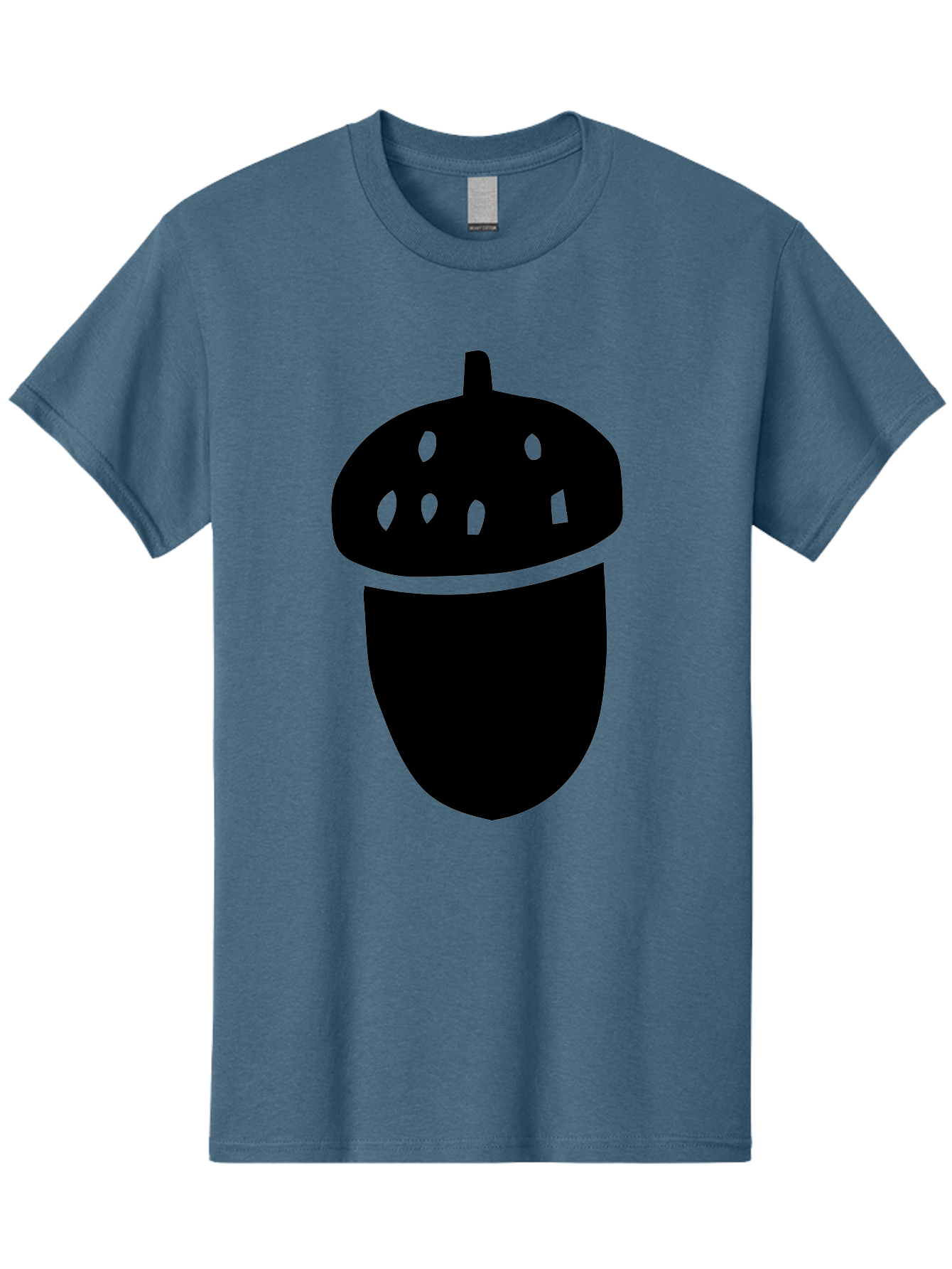 Acorn Men'S Graphic Tee, 100% Cotton, Comfortable Casual Summer Wear, Machine Washable, Acorn Silhouette, Oak Tree Symbol, Forest Icon, Nature Emblem, Earthy Design, Simple Graphics, Minimalist Art - Aaa579