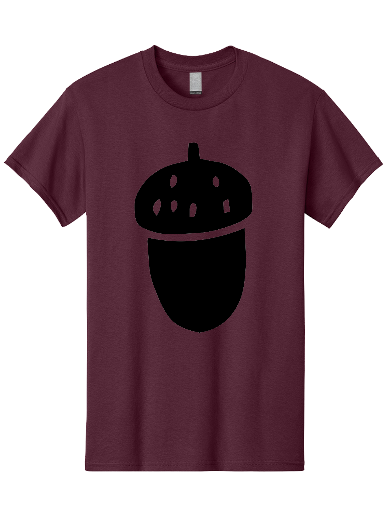 Acorn Men'S Graphic Tee, 100% Cotton, Comfortable Casual Summer Wear, Machine Washable, Acorn Silhouette, Oak Tree Symbol, Forest Icon, Nature Emblem, Earthy Design, Simple Graphics, Minimalist Art - Aaa579