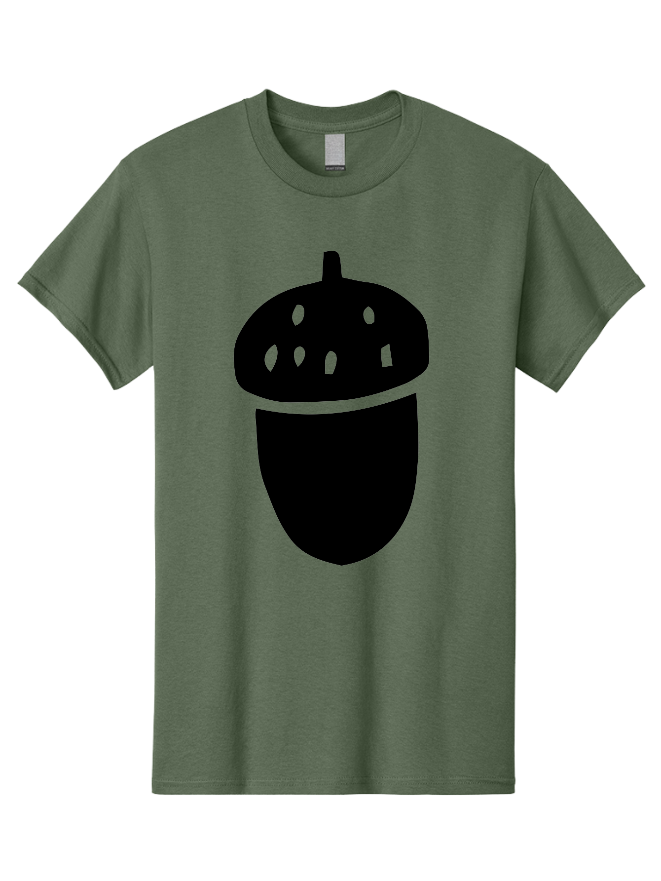 Acorn Men'S Graphic Tee, 100% Cotton, Comfortable Casual Summer Wear, Machine Washable, Acorn Silhouette, Oak Tree Symbol, Forest Icon, Nature Emblem, Earthy Design, Simple Graphics, Minimalist Art - Aaa579