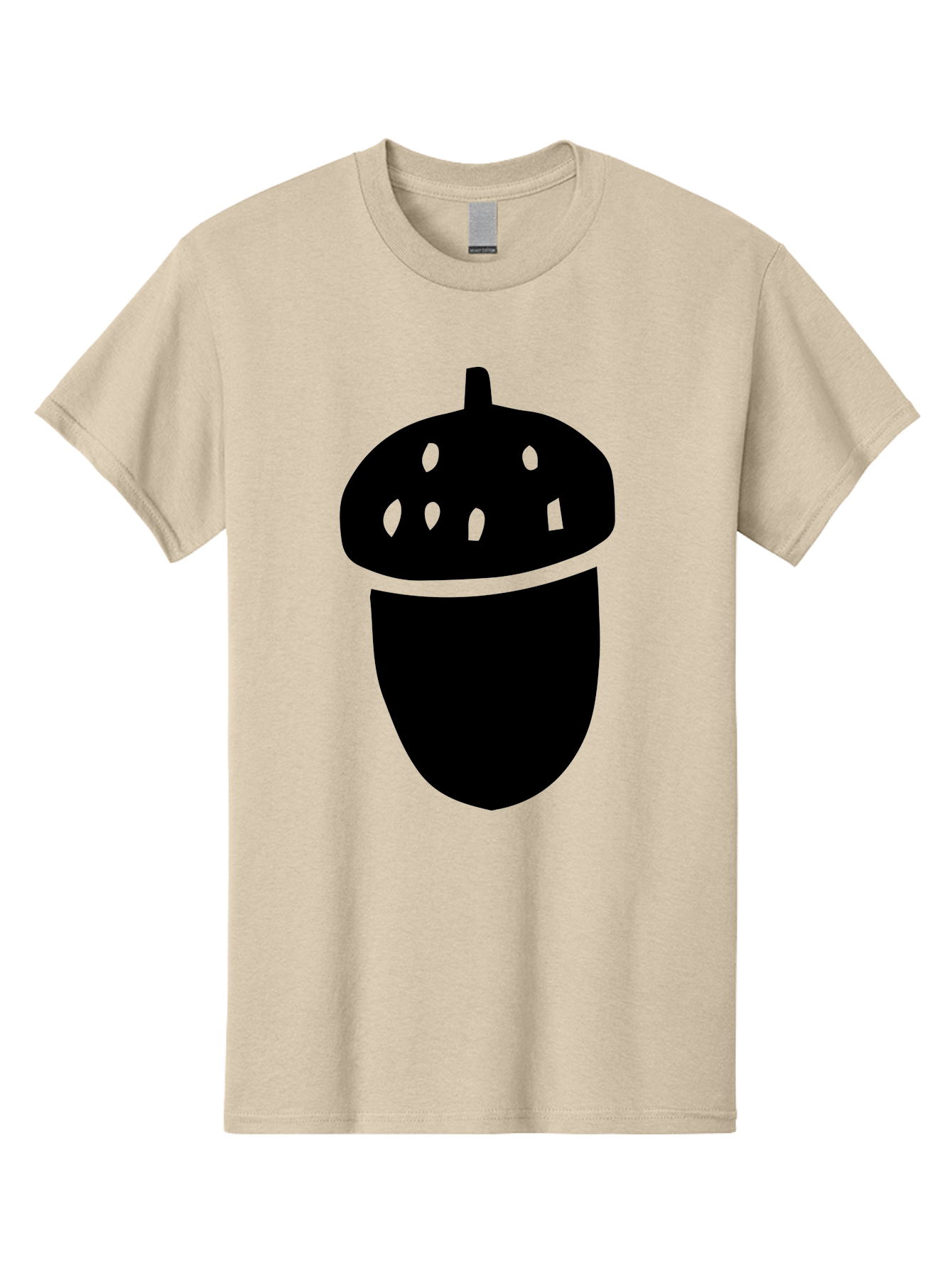 Acorn Men'S Graphic Tee, 100% Cotton, Comfortable Casual Summer Wear, Machine Washable, Acorn Silhouette, Oak Tree Symbol, Forest Icon, Nature Emblem, Earthy Design, Simple Graphics, Minimalist Art - Aaa579