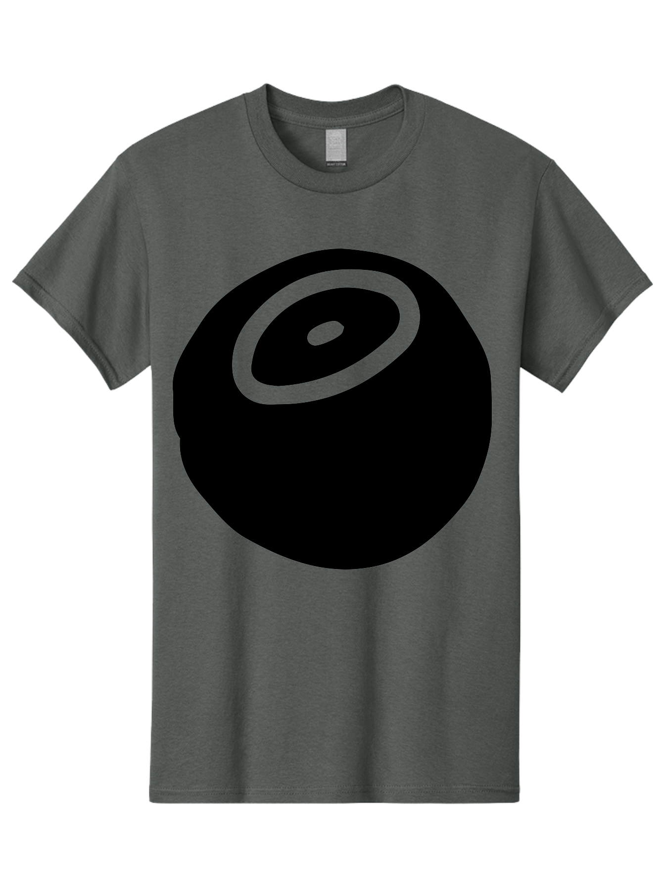 Black-Circle Men'S Graphic Tee, 100% Cotton, Comfortable Casual Summer Wear, Machine Washable, Stylized Black Circle, Neon Green Accents, Abstract Design, Simple Shapes, Modern Art, Contemporary Graphics, Minimalist Style - Aaa582