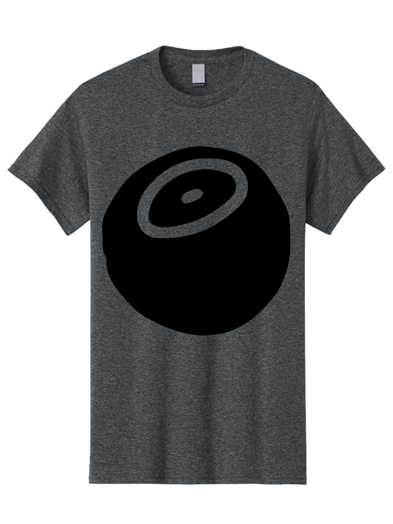 Black-Circle Men'S Graphic Tee, 100% Cotton, Comfortable Casual Summer Wear, Machine Washable, Stylized Black Circle, Neon Green Accents, Abstract Design, Simple Shapes, Modern Art, Contemporary Graphics, Minimalist Style - Aaa582