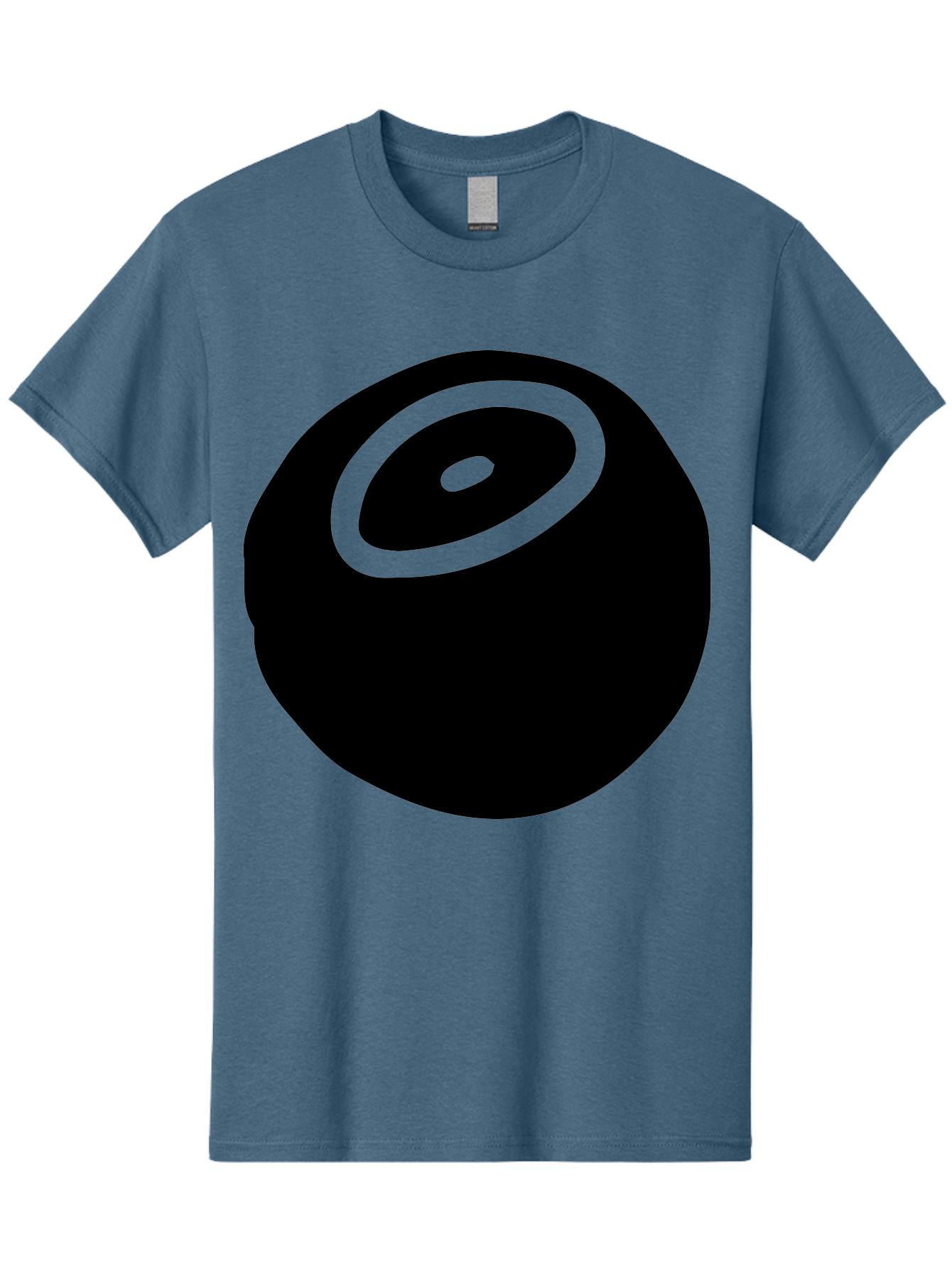 Black-Circle Men'S Graphic Tee, 100% Cotton, Comfortable Casual Summer Wear, Machine Washable, Stylized Black Circle, Neon Green Accents, Abstract Design, Simple Shapes, Modern Art, Contemporary Graphics, Minimalist Style - Aaa582