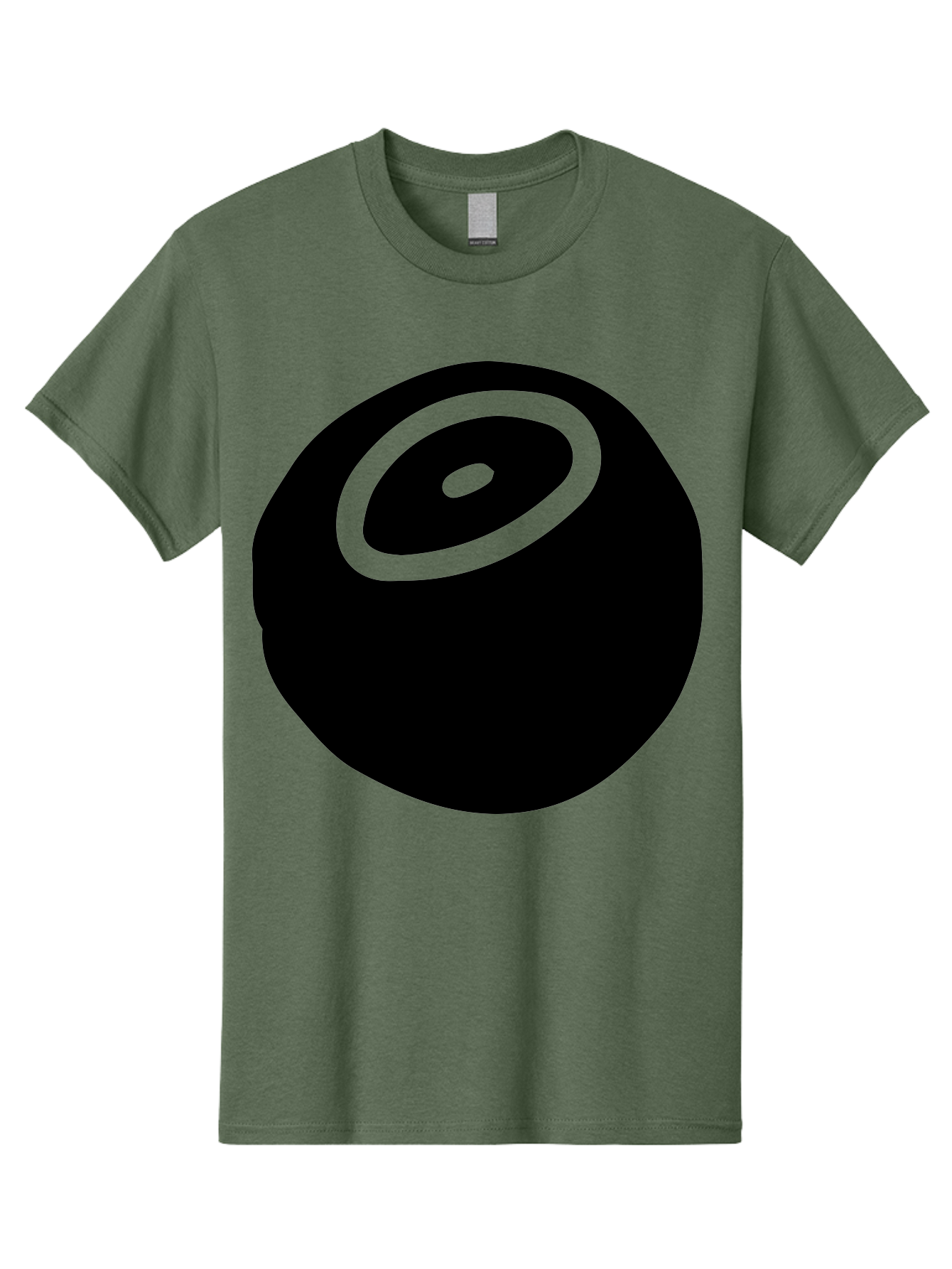 Black-Circle Men'S Graphic Tee, 100% Cotton, Comfortable Casual Summer Wear, Machine Washable, Stylized Black Circle, Neon Green Accents, Abstract Design, Simple Shapes, Modern Art, Contemporary Graphics, Minimalist Style - Aaa582