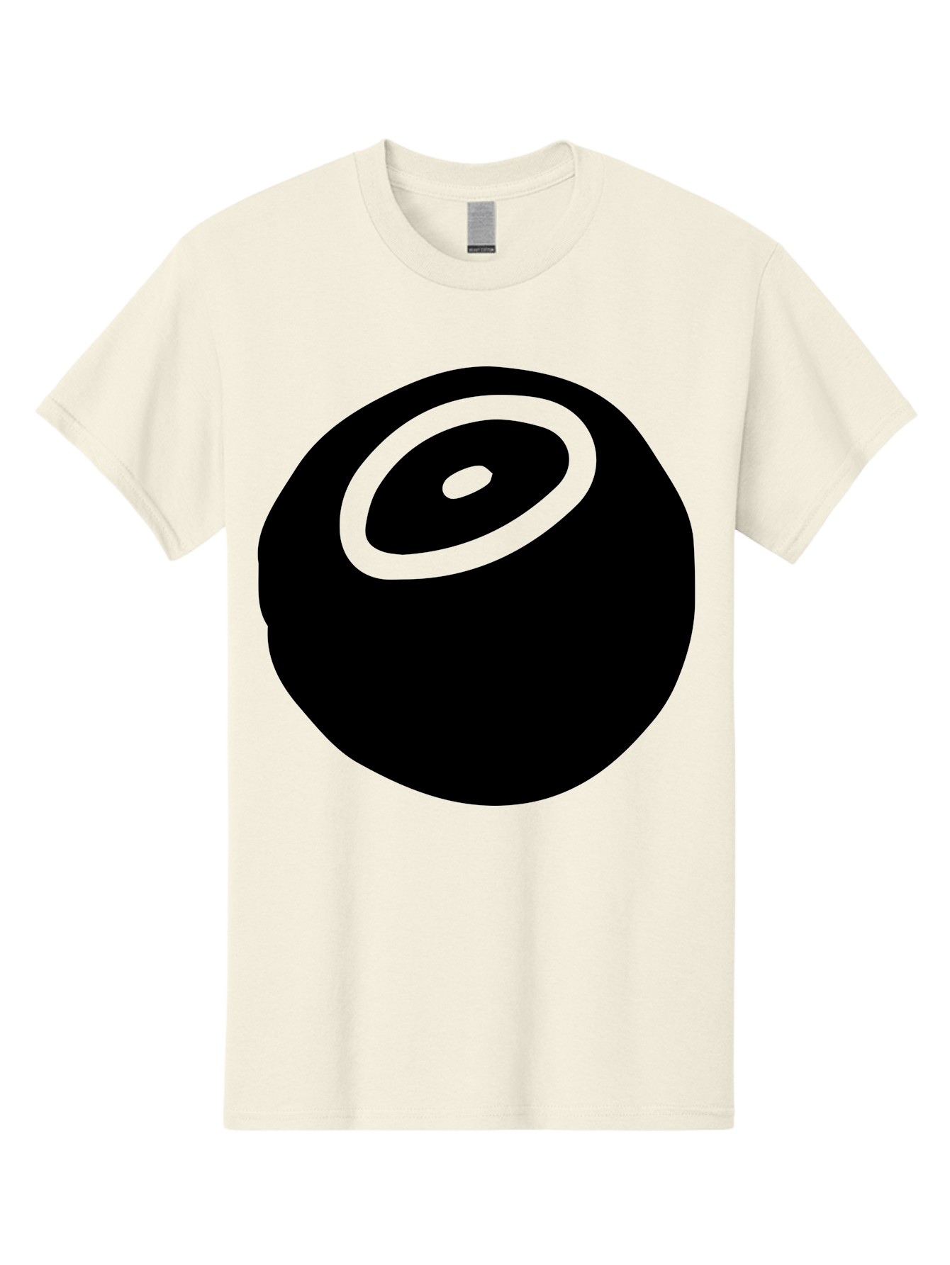 Black-Circle Men'S Graphic Tee, 100% Cotton, Comfortable Casual Summer Wear, Machine Washable, Stylized Black Circle, Neon Green Accents, Abstract Design, Simple Shapes, Modern Art, Contemporary Graphics, Minimalist Style - Aaa582