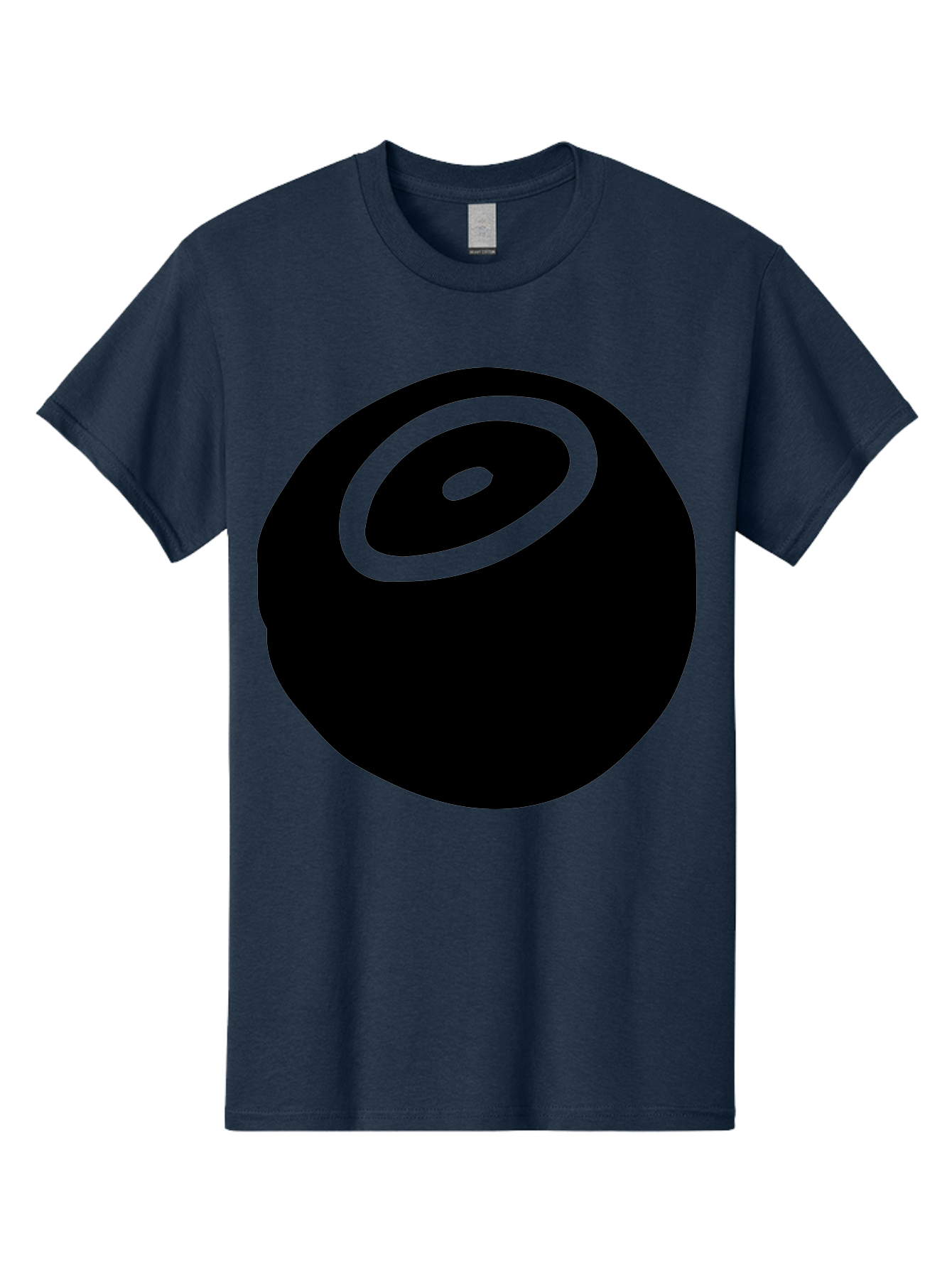 Black-Circle Men'S Graphic Tee, 100% Cotton, Comfortable Casual Summer Wear, Machine Washable, Stylized Black Circle, Neon Green Accents, Abstract Design, Simple Shapes, Modern Art, Contemporary Graphics, Minimalist Style - Aaa582
