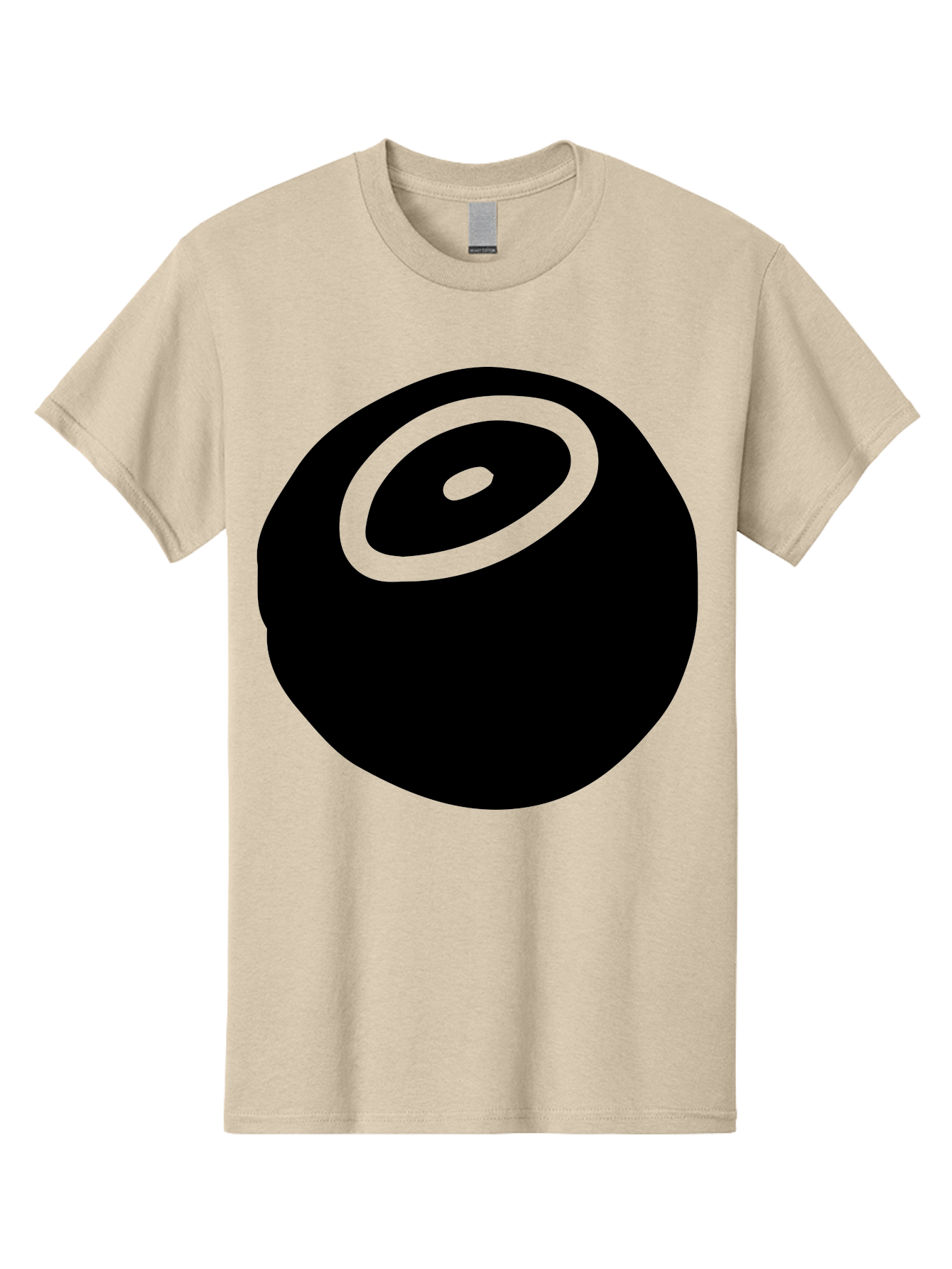 Black-Circle Men'S Graphic Tee, 100% Cotton, Comfortable Casual Summer Wear, Machine Washable, Stylized Black Circle, Neon Green Accents, Abstract Design, Simple Shapes, Modern Art, Contemporary Graphics, Minimalist Style - Aaa582