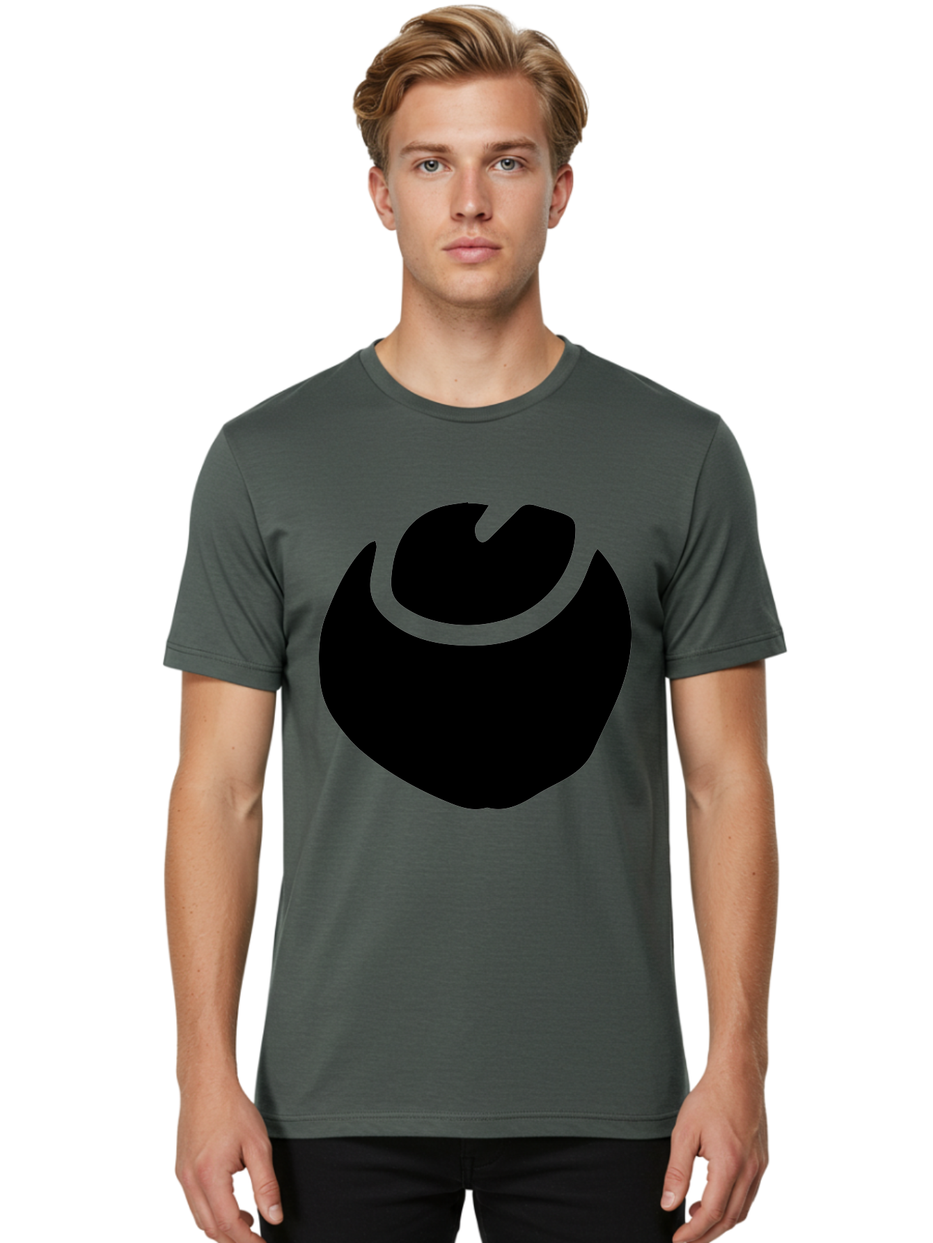 Black-Logo Men'S Graphic Tee, 100% Cotton, Comfortable Casual Summer Wear, Machine Washable, Flame Icon, Black Silhouette, Neon Green Outline, Bold Graphic, Abstract Symbol, Modern Design, Fire Emblem - Aaa583