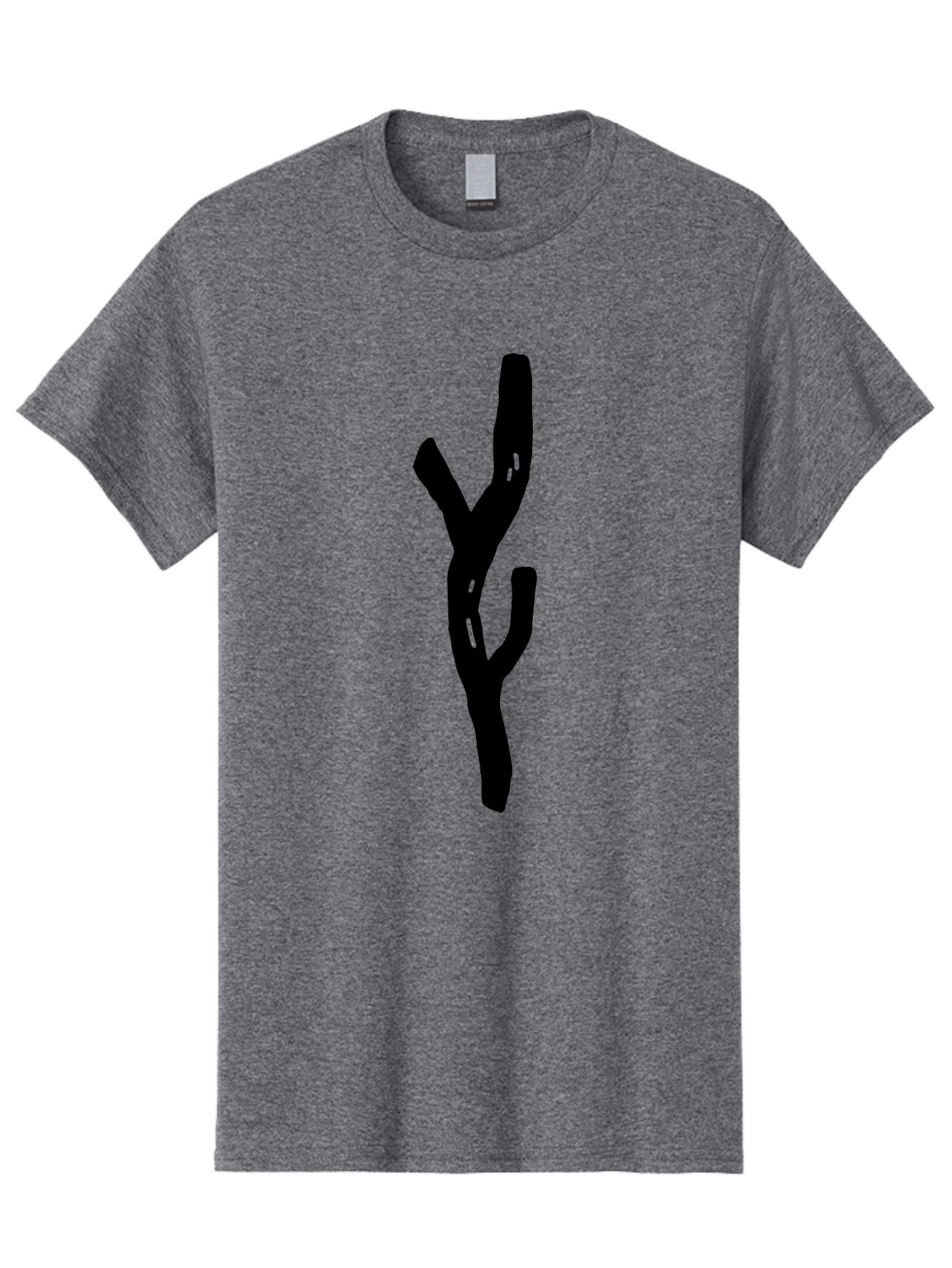 Black-Tree-Branches Men'S Graphic Tee, 100% Cotton, Comfortable Casual Summer Wear, Machine Washable, Pitchfork, Farm Equipment, Agricultural Tools, Rustic Icon, Black Silhouette, Folk Art, Country Style, Simple Design - Aaa585