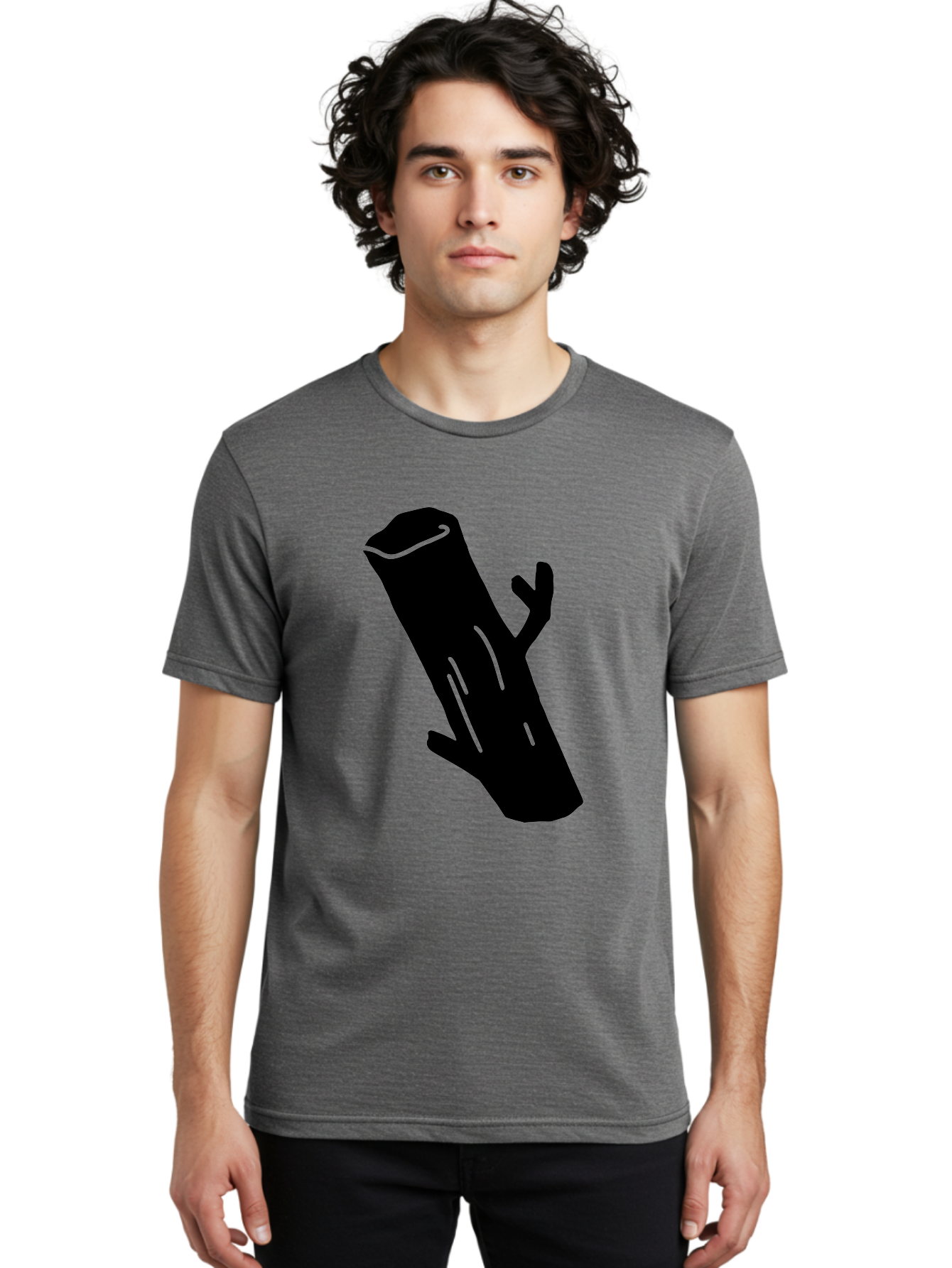 Cigar Men'S Graphic Tee, 100% Cotton, Comfortable Casual Summer Wear, Machine Washable, Tree Stump, Forest Floor, Natural Texture, Wooden Log, Branch Silhouette, Earthy Tones, Forest Scenery, Outdoor Environment - Aaa587