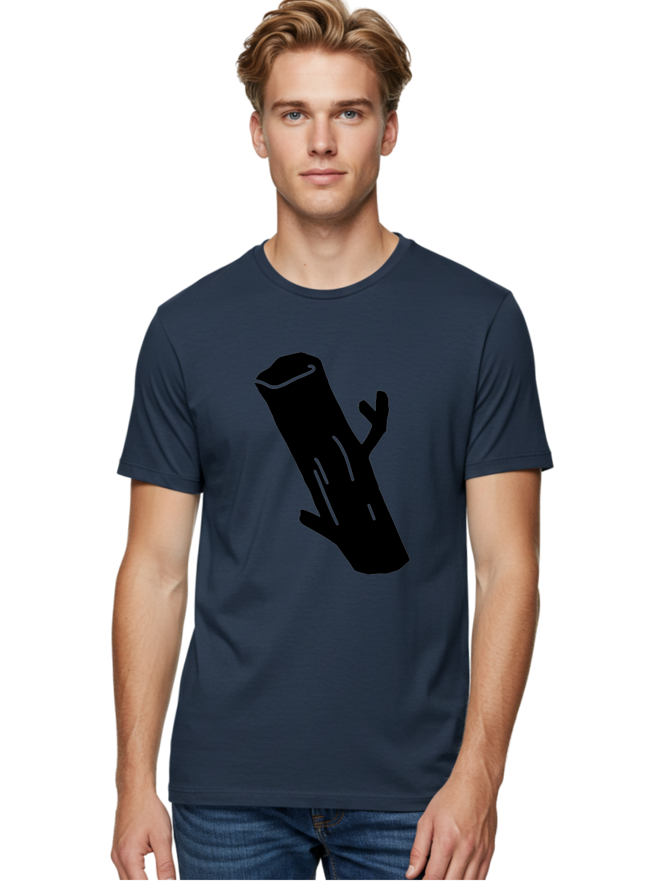 Cigar Men'S Graphic Tee, 100% Cotton, Comfortable Casual Summer Wear, Machine Washable, Tree Stump, Forest Floor, Natural Texture, Wooden Log, Branch Silhouette, Earthy Tones, Forest Scenery, Outdoor Environment - Aaa587