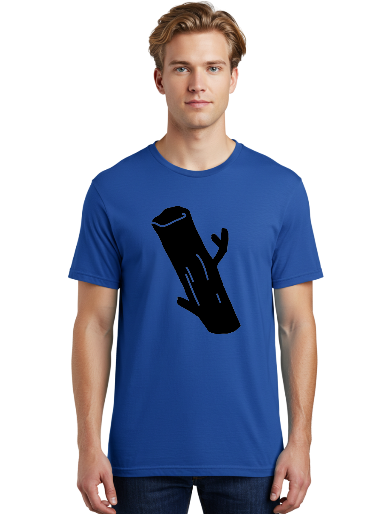 Cigar Men'S Graphic Tee, 100% Cotton, Comfortable Casual Summer Wear, Machine Washable, Tree Stump, Forest Floor, Natural Texture, Wooden Log, Branch Silhouette, Earthy Tones, Forest Scenery, Outdoor Environment - Aaa587