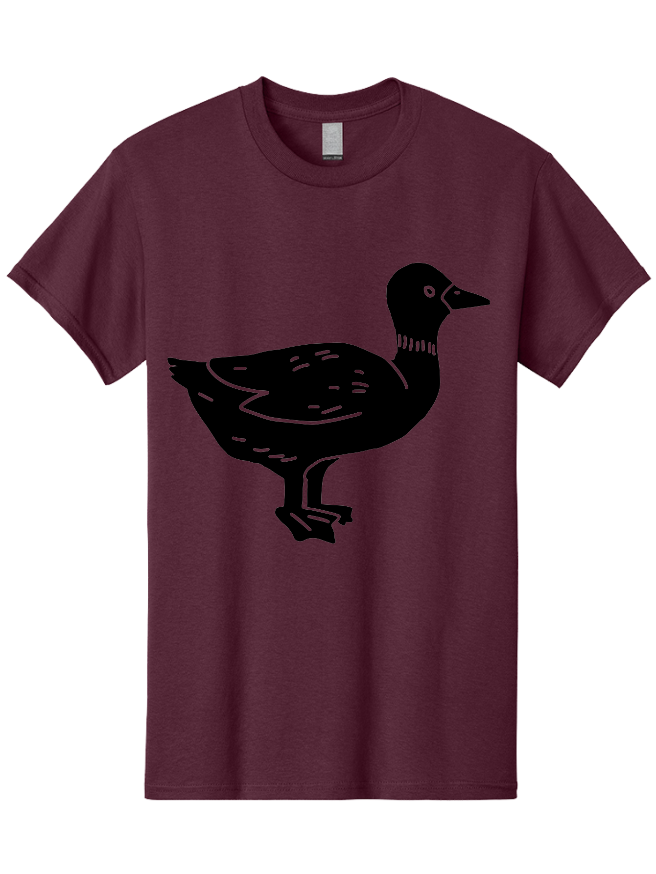 Duck Men'S Graphic Tee, 100% Cotton, Comfortable Casual Summer Wear, Machine Washable, Duck Silhouette, Minimalist Art, Simple Shapes, Bird Illustration, Wildlife Graphic, Vector Art, Black And Green, Modern Design - Aaa588