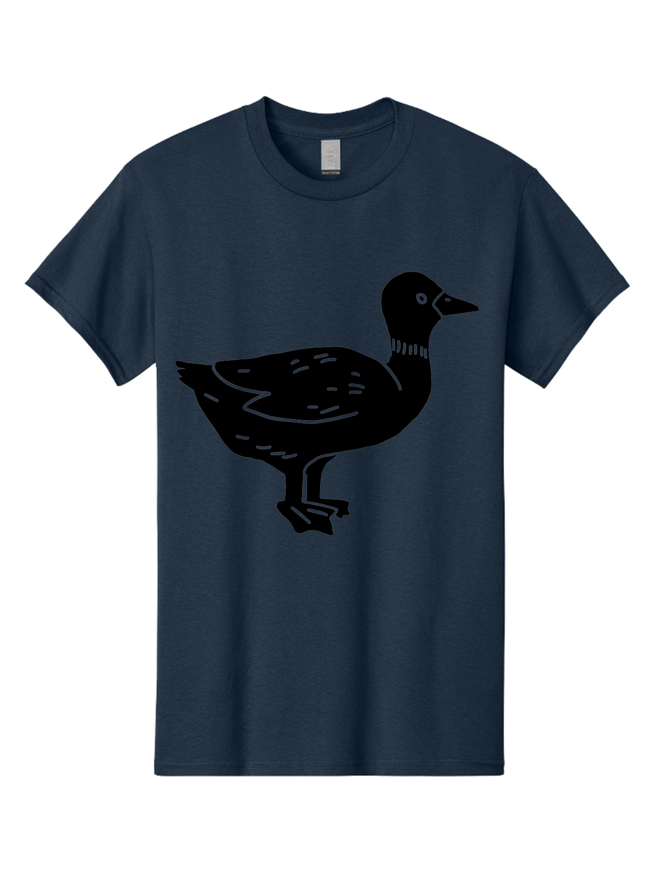 Duck Men'S Graphic Tee, 100% Cotton, Comfortable Casual Summer Wear, Machine Washable, Duck Silhouette, Minimalist Art, Simple Shapes, Bird Illustration, Wildlife Graphic, Vector Art, Black And Green, Modern Design - Aaa588