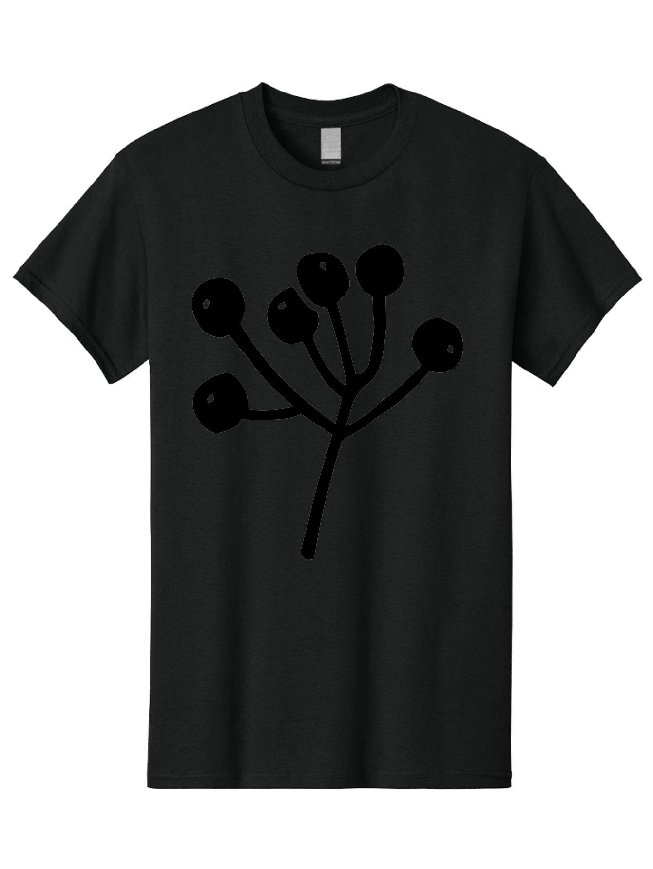 Flower Men'S Graphic Tee, 100% Cotton, Comfortable Casual Summer Wear, Machine Washable, Stylized Flower, Minimalist Design, Black Silhouette, Simple Shapes, Floral Motif, Modern Graphics, Abstract Art - Aaa590