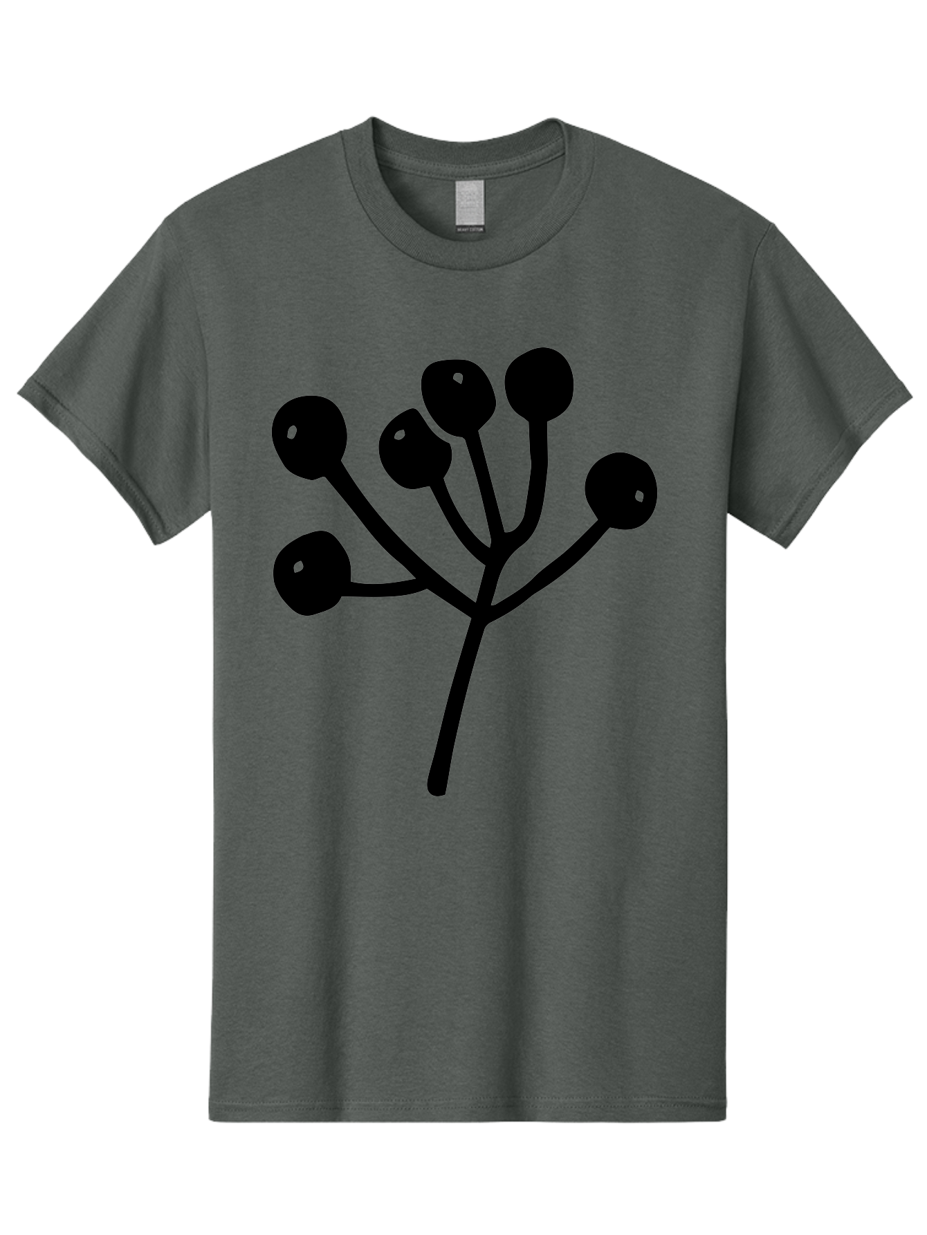Flower Men'S Graphic Tee, 100% Cotton, Comfortable Casual Summer Wear, Machine Washable, Stylized Flower, Minimalist Design, Black Silhouette, Simple Shapes, Floral Motif, Modern Graphics, Abstract Art - Aaa590
