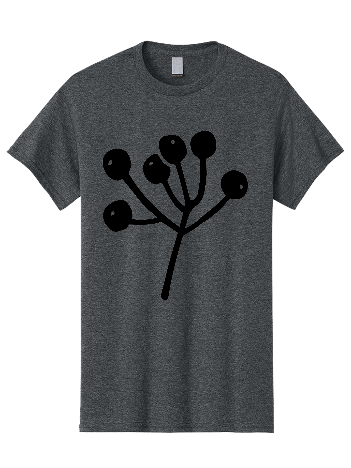 Flower Men'S Graphic Tee, 100% Cotton, Comfortable Casual Summer Wear, Machine Washable, Stylized Flower, Minimalist Design, Black Silhouette, Simple Shapes, Floral Motif, Modern Graphics, Abstract Art - Aaa590