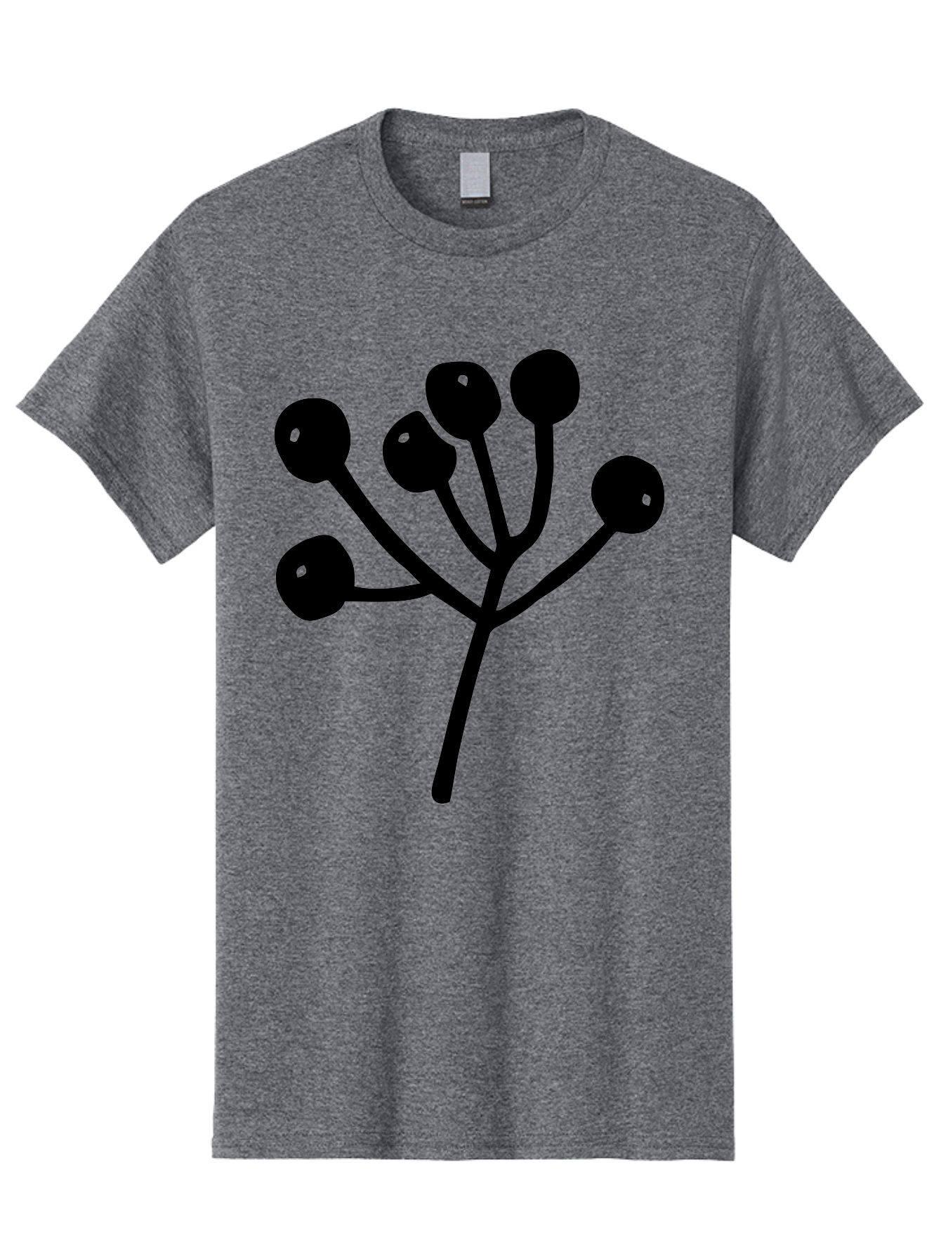 Flower Men'S Graphic Tee, 100% Cotton, Comfortable Casual Summer Wear, Machine Washable, Stylized Flower, Minimalist Design, Black Silhouette, Simple Shapes, Floral Motif, Modern Graphics, Abstract Art - Aaa590