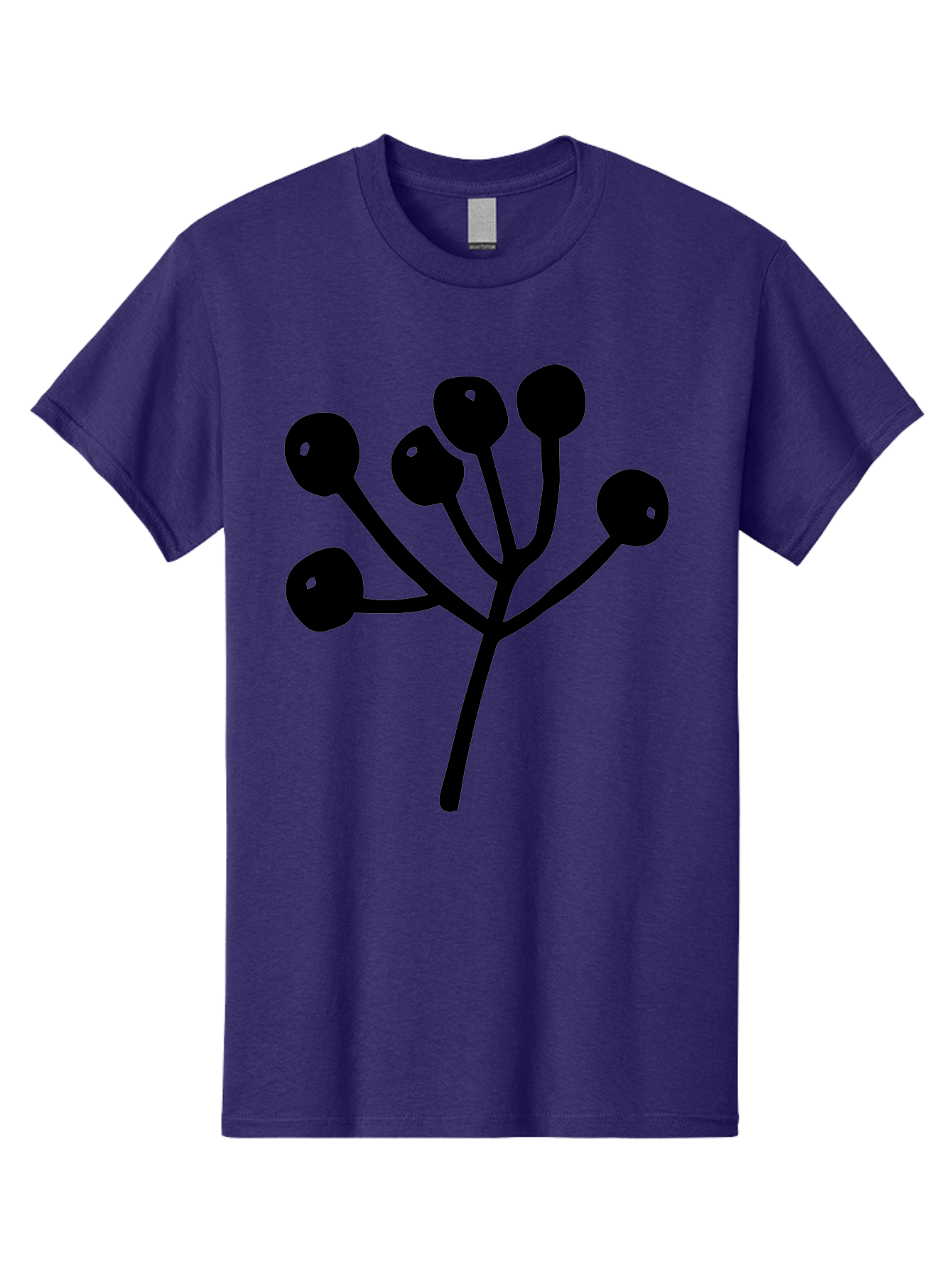 Flower Men'S Graphic Tee, 100% Cotton, Comfortable Casual Summer Wear, Machine Washable, Stylized Flower, Minimalist Design, Black Silhouette, Simple Shapes, Floral Motif, Modern Graphics, Abstract Art - Aaa590