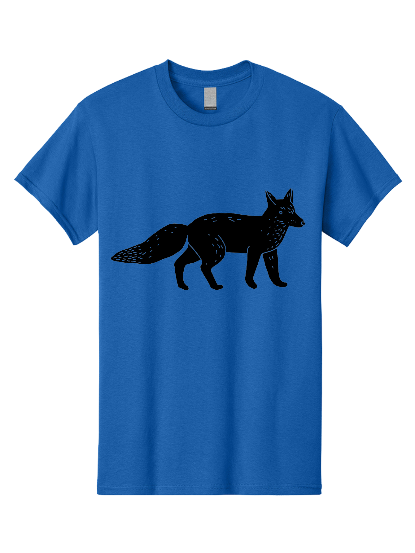 Fox-Silhouette Men'S Graphic Tee, 100% Cotton, Comfortable Casual Summer Wear, Machine Washable, Fox Silhouette, Black Fox Graphic, Wildlife Illustration, Animal Art, Forest Creature, Wild Animal, Graphic Design - Aaa595