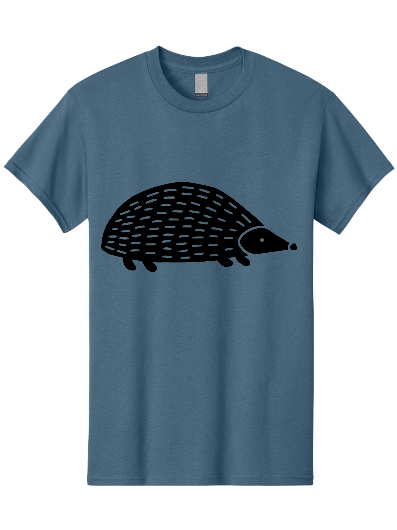 Hedgehog Men'S Graphic Tee, 100% Cotton, Comfortable Casual Summer Wear, Machine Washable, Hedgehog Silhouette, Simple Illustration, Minimalist Design, Cute Animal, Prickly Creature, Small Legs, Dotted Pattern, Bold Lines, Quirky Art - Aaa597