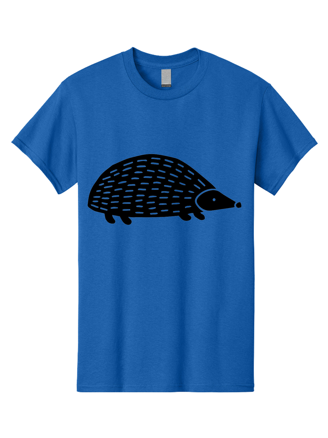 Hedgehog Men'S Graphic Tee, 100% Cotton, Comfortable Casual Summer Wear, Machine Washable, Hedgehog Silhouette, Simple Illustration, Minimalist Design, Cute Animal, Prickly Creature, Small Legs, Dotted Pattern, Bold Lines, Quirky Art - Aaa597