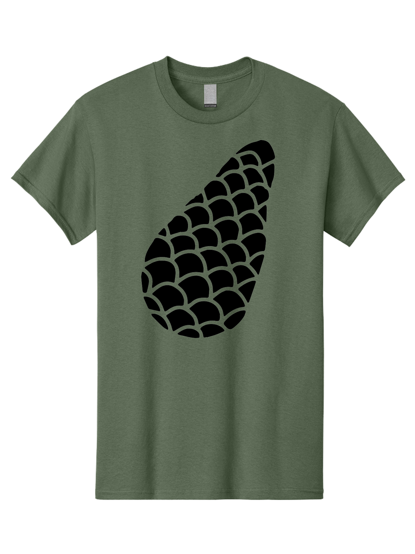 Hops-Cone Men'S Graphic Tee, 100% Cotton, Comfortable Casual Summer Wear, Machine Washable, Hops Silhouette, Beer Ingredient, Brewing Process, Black And Green Design, Abstract Pattern, Craft Beer, Unique Texture, Simple Graphic - Aaa598