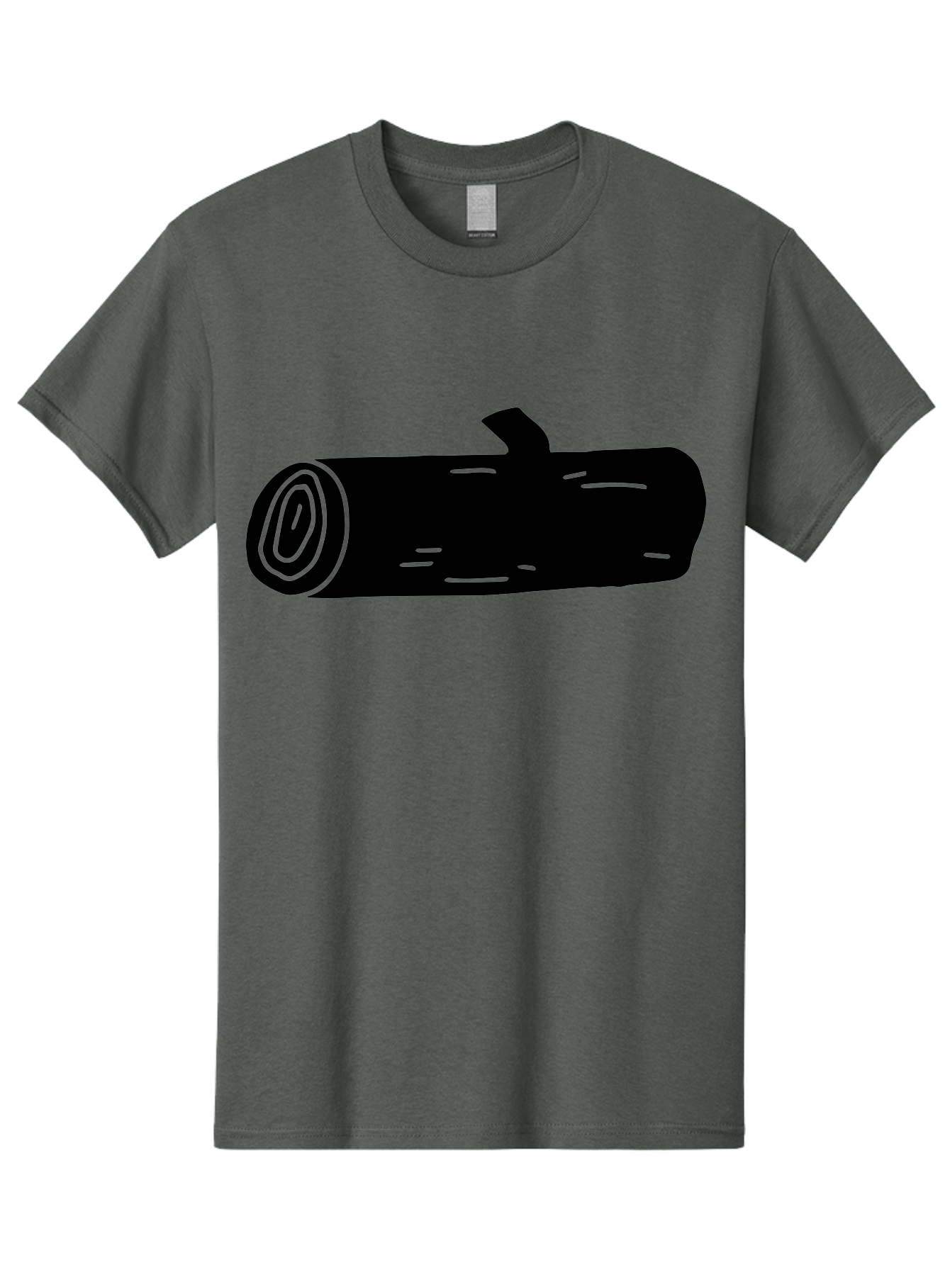 Log Men'S Graphic Tee, 100% Cotton, Comfortable Casual Summer Wear, Machine Washable, Log With Branch, Wooden Texture, Forest Log, Tree Trunk, Rustic Wood, Natural Material, Simple Illustration - Aaa603