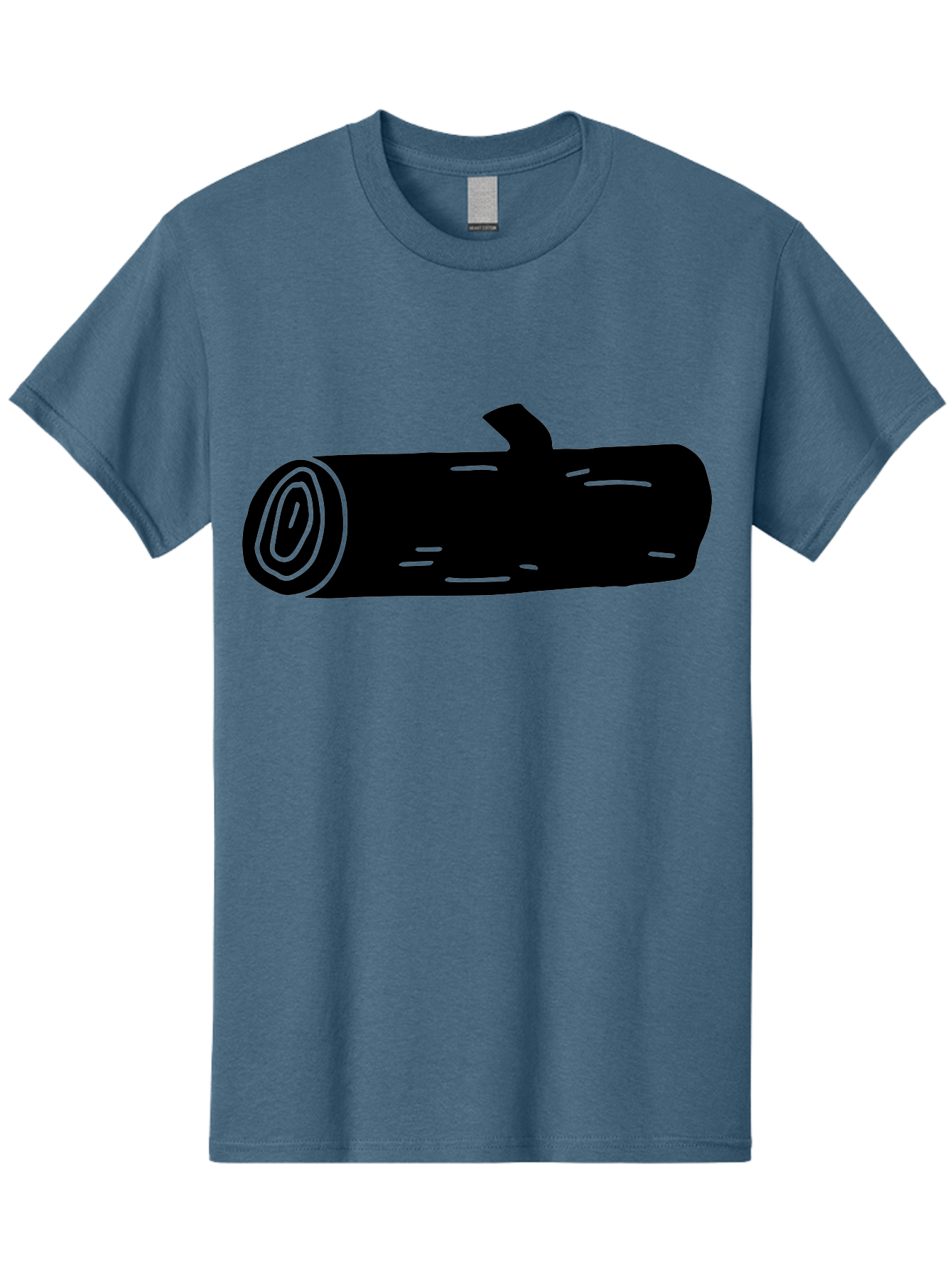 Log Men'S Graphic Tee, 100% Cotton, Comfortable Casual Summer Wear, Machine Washable, Log With Branch, Wooden Texture, Forest Log, Tree Trunk, Rustic Wood, Natural Material, Simple Illustration - Aaa603