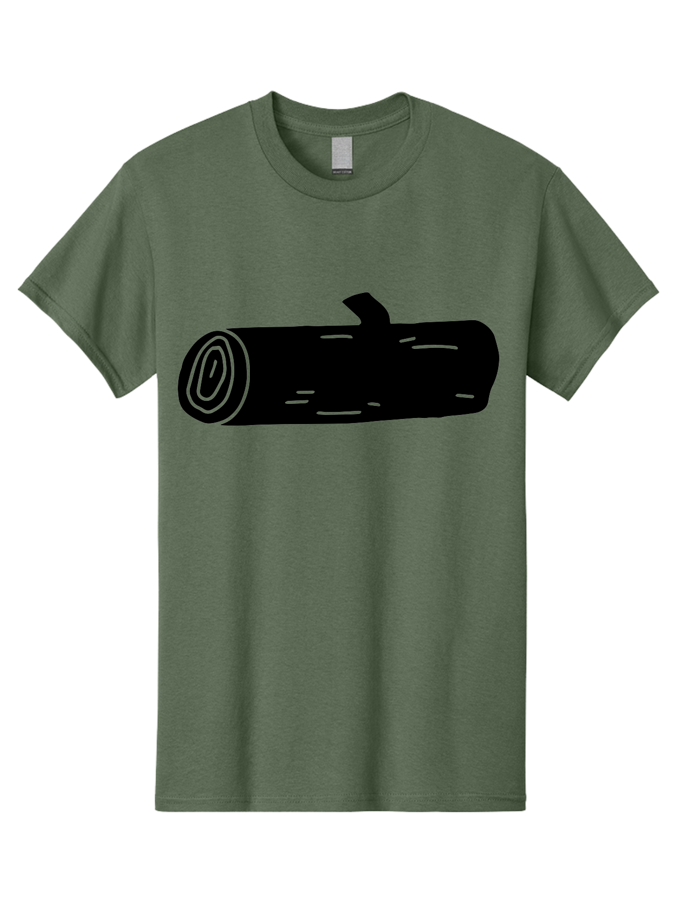 Log Men'S Graphic Tee, 100% Cotton, Comfortable Casual Summer Wear, Machine Washable, Log With Branch, Wooden Texture, Forest Log, Tree Trunk, Rustic Wood, Natural Material, Simple Illustration - Aaa603