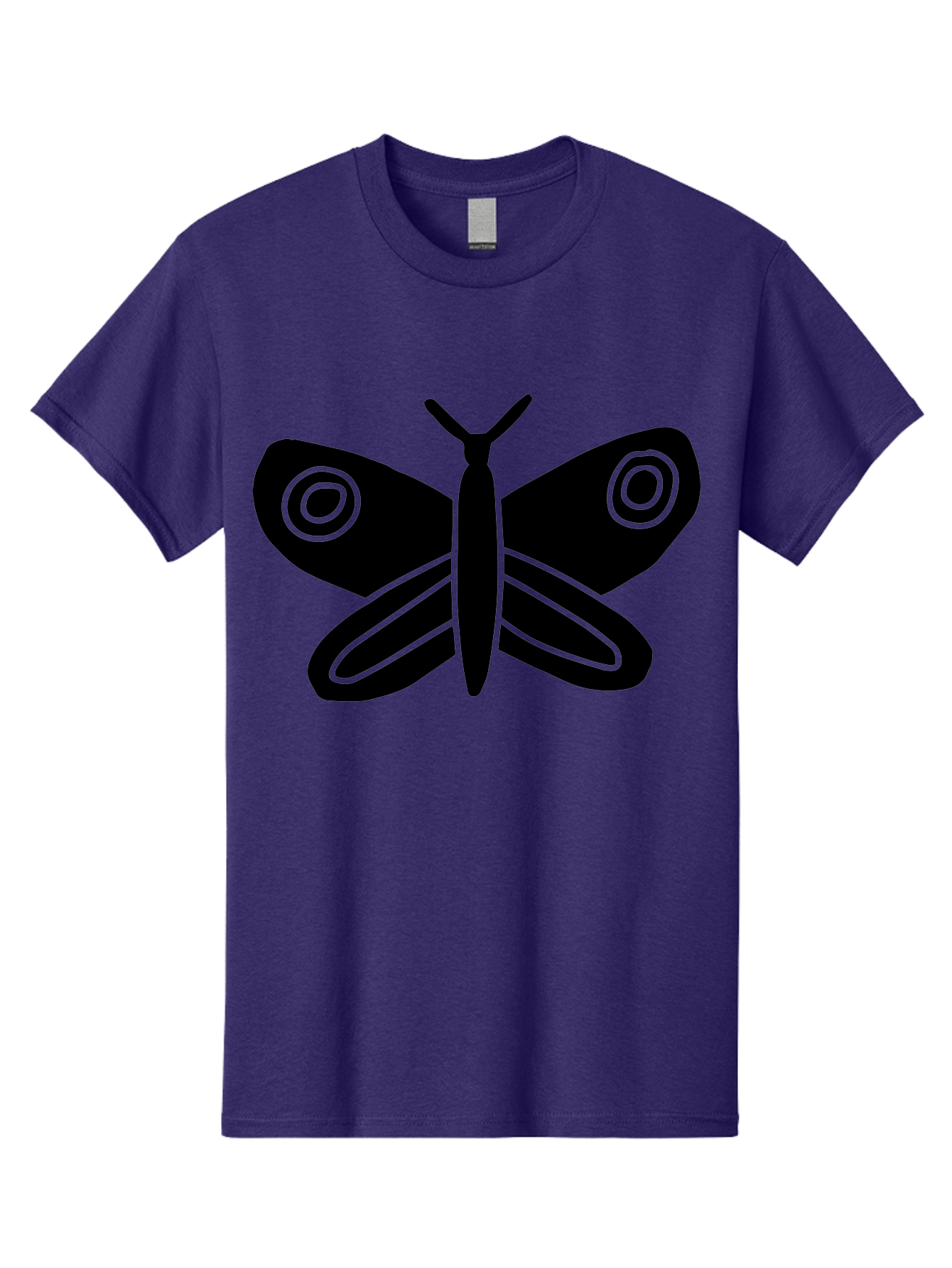 Luna-Moth Men'S Graphic Tee, 100% Cotton, Comfortable Casual Summer Wear, Machine Washable, Simple Moth Design, Minimalist Art, Black Silhouette, Green Outline, Stylized Insect, Modern Graphic, Wing Pattern, Nature Inspiration - Aaa604