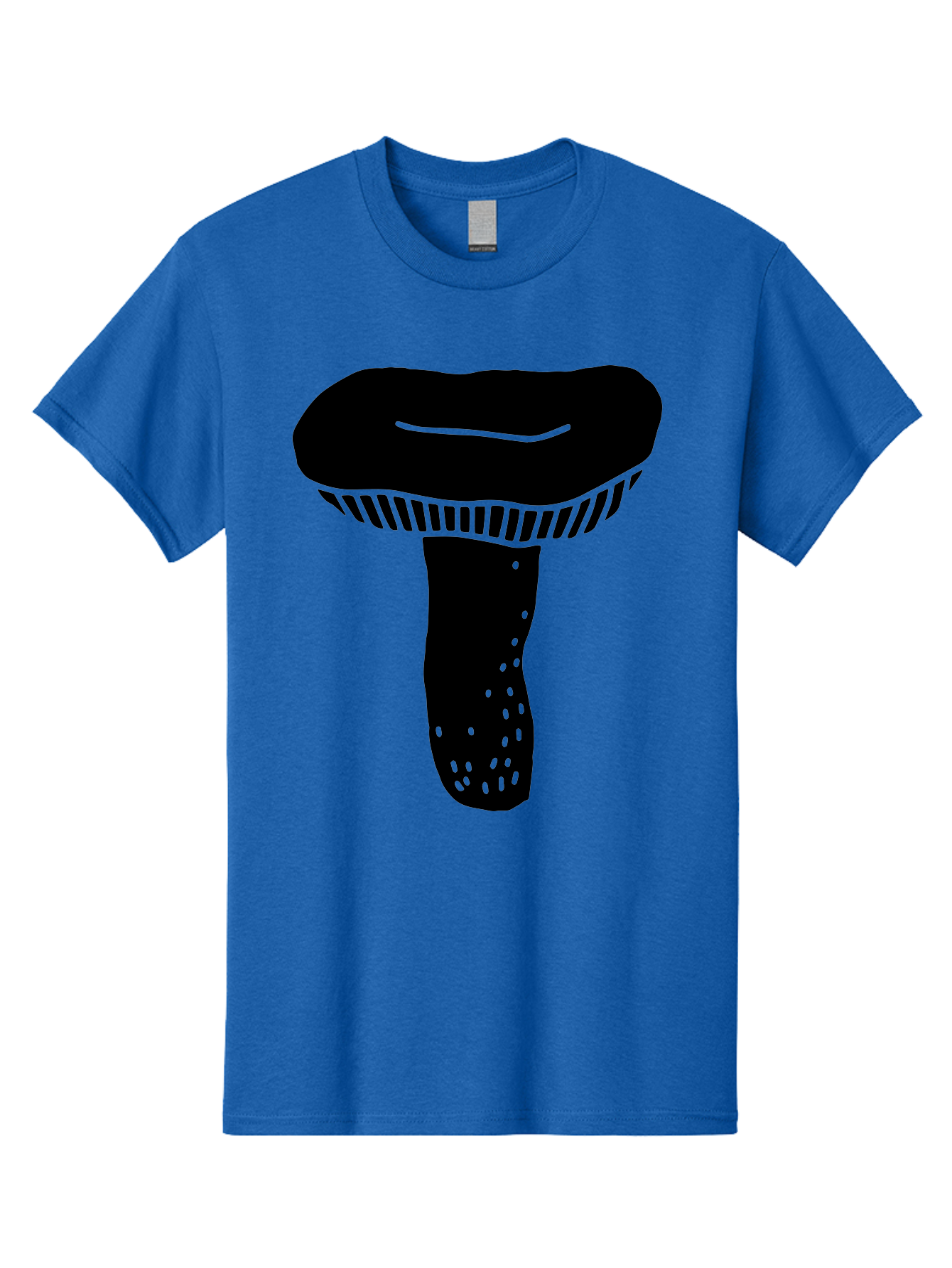 Mushroom Men'S Graphic Tee, 100% Cotton, Comfortable Casual Summer Wear, Machine Washable, Black Mushroom, Simple Design, Minimalist Art, Fungal Illustration, Stylized Fungus, Green Accents, Abstract Shape, Modern Graphics, - Aaa608