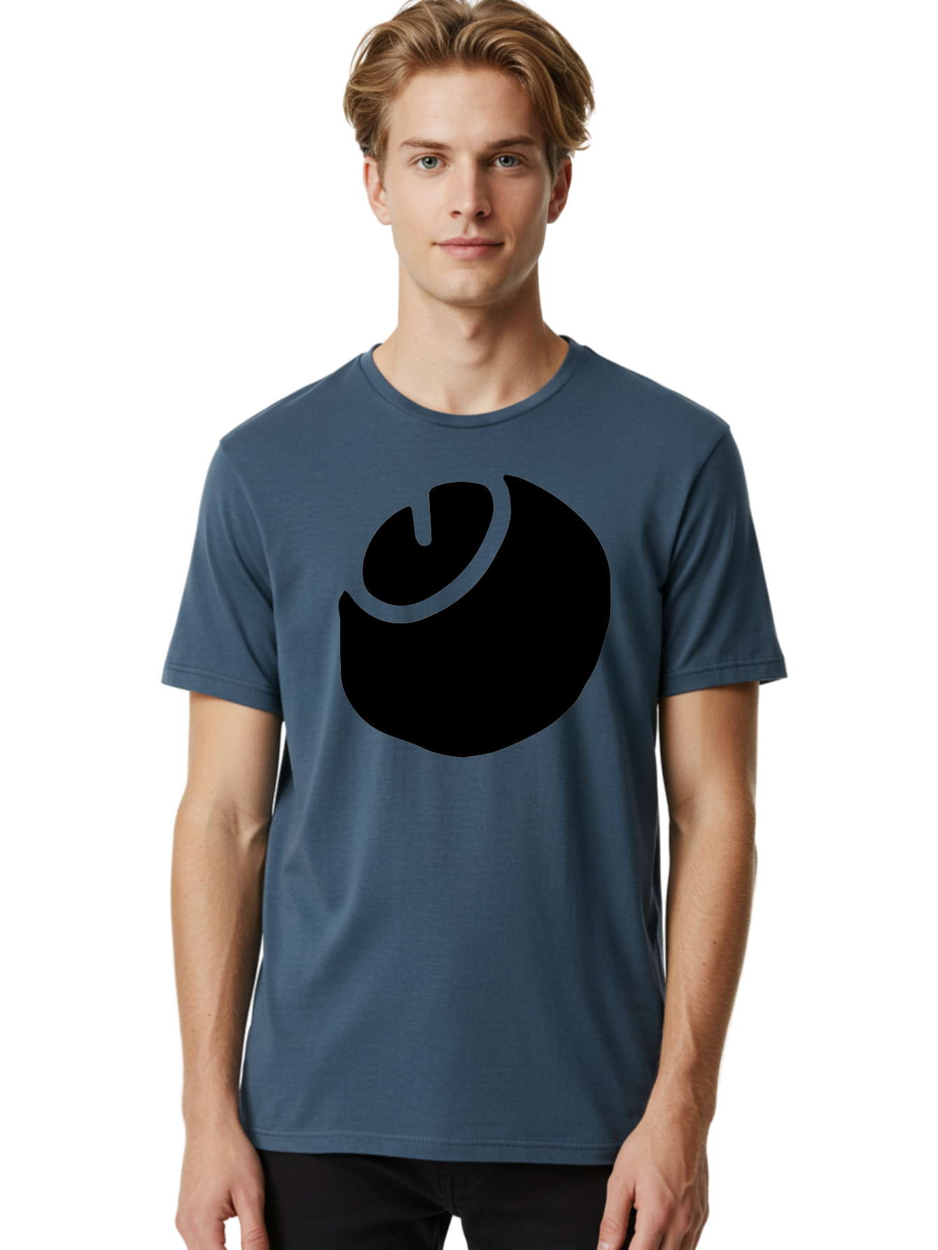 Steam-Logo Men'S Graphic Tee, 100% Cotton, Comfortable Casual Summer Wear, Machine Washable, Abstract Black Shape, Neon Green Outline, Modern Design, Futuristic Art, Bold Graphics, Minimalist Style, Creative Visuals - Aaa611