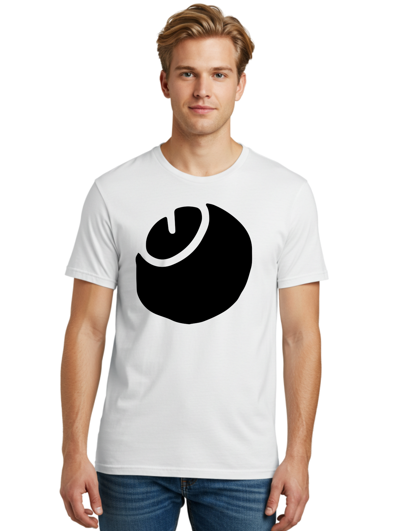 Steam-Logo Men'S Graphic Tee, 100% Cotton, Comfortable Casual Summer Wear, Machine Washable, Abstract Black Shape, Neon Green Outline, Modern Design, Futuristic Art, Bold Graphics, Minimalist Style, Creative Visuals - Aaa611