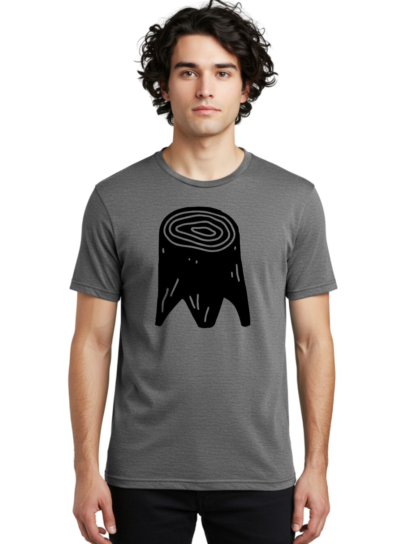 Tooth Men'S Graphic Tee, 100% Cotton, Comfortable Casual Summer Wear, Machine Washable, Black Tooth Silhouette, Dental Anatomy, Tooth Illustration, Abstract Tooth Design, Simple Graphics, Minimalist Art, Neon Green Outline, - Aaa613