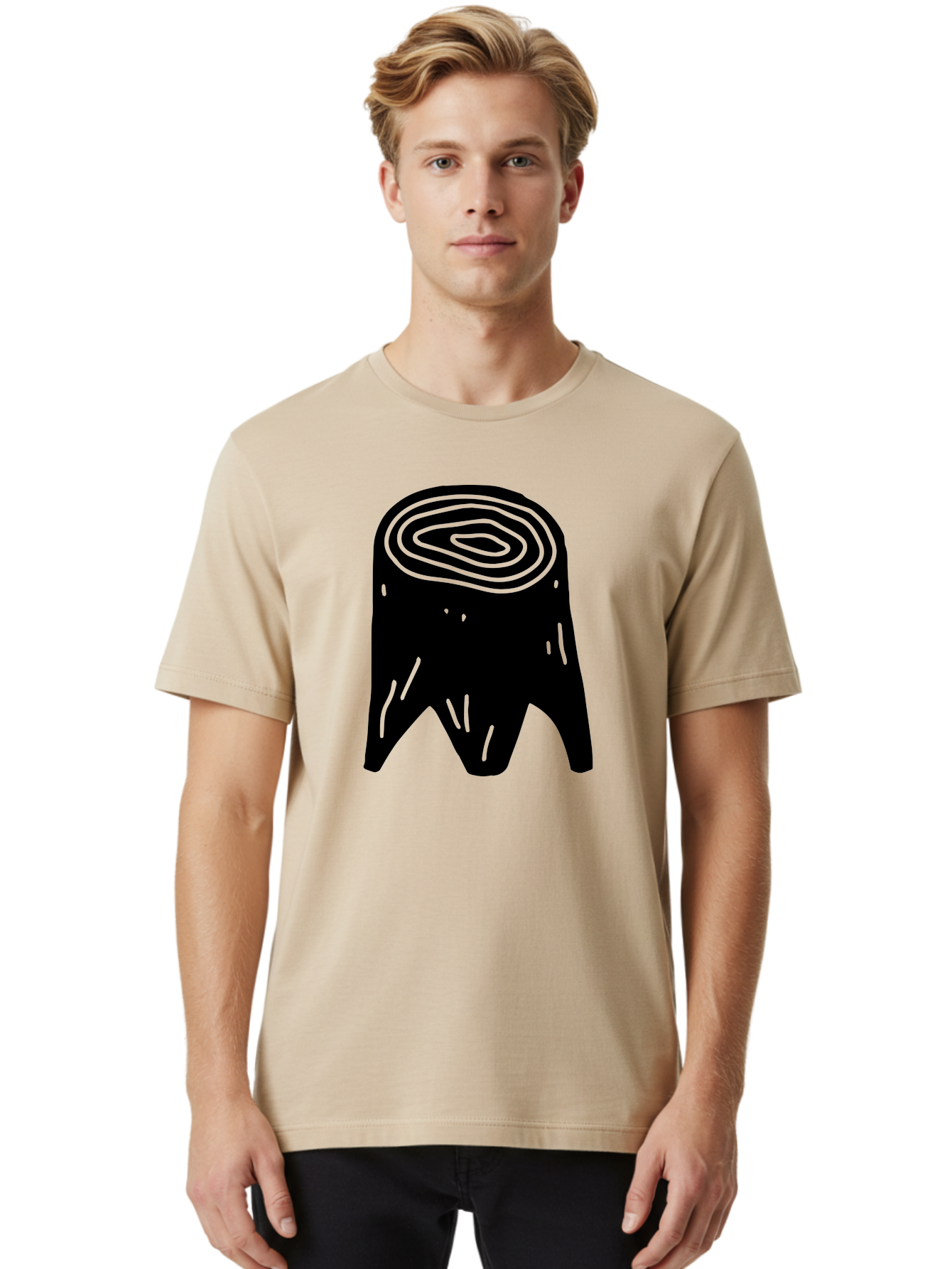 Tooth Men'S Graphic Tee, 100% Cotton, Comfortable Casual Summer Wear, Machine Washable, Black Tooth Silhouette, Dental Anatomy, Tooth Illustration, Abstract Tooth Design, Simple Graphics, Minimalist Art, Neon Green Outline, - Aaa613