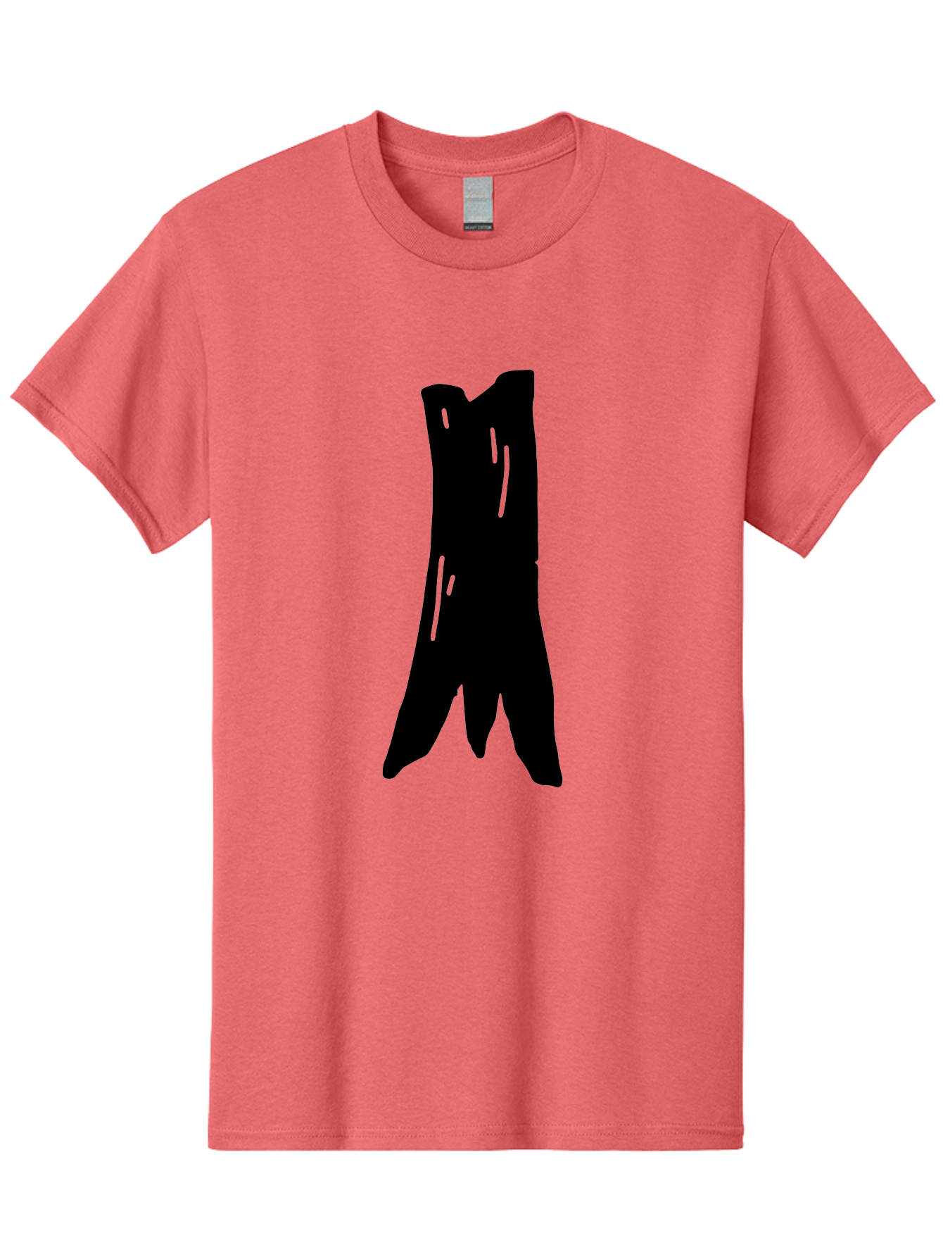 Tree-Stump Men'S Graphic Tee, 100% Cotton, Comfortable Casual Summer Wear, Machine Washable, Tree Trunk, Minimalist Art, Simple Shapes, Black Silhouette, Abstract Representation, Natural Forms, Digital Illustration, Modern Design - Aaa614