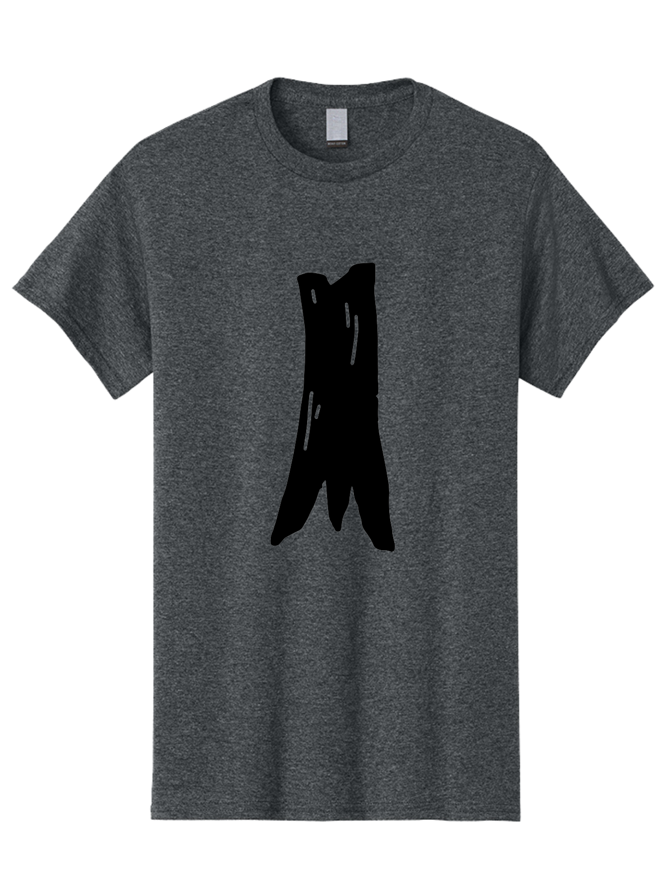 Tree-Stump Men'S Graphic Tee, 100% Cotton, Comfortable Casual Summer Wear, Machine Washable, Tree Trunk, Minimalist Art, Simple Shapes, Black Silhouette, Abstract Representation, Natural Forms, Digital Illustration, Modern Design - Aaa614