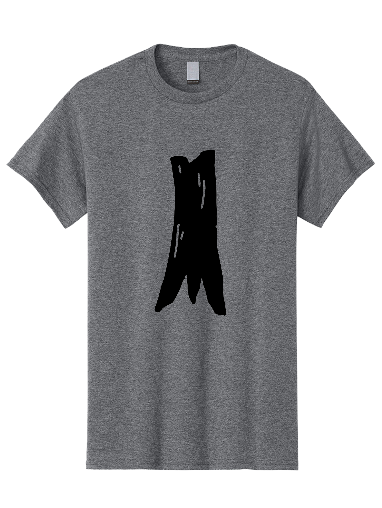 Tree-Stump Men'S Graphic Tee, 100% Cotton, Comfortable Casual Summer Wear, Machine Washable, Tree Trunk, Minimalist Art, Simple Shapes, Black Silhouette, Abstract Representation, Natural Forms, Digital Illustration, Modern Design - Aaa614