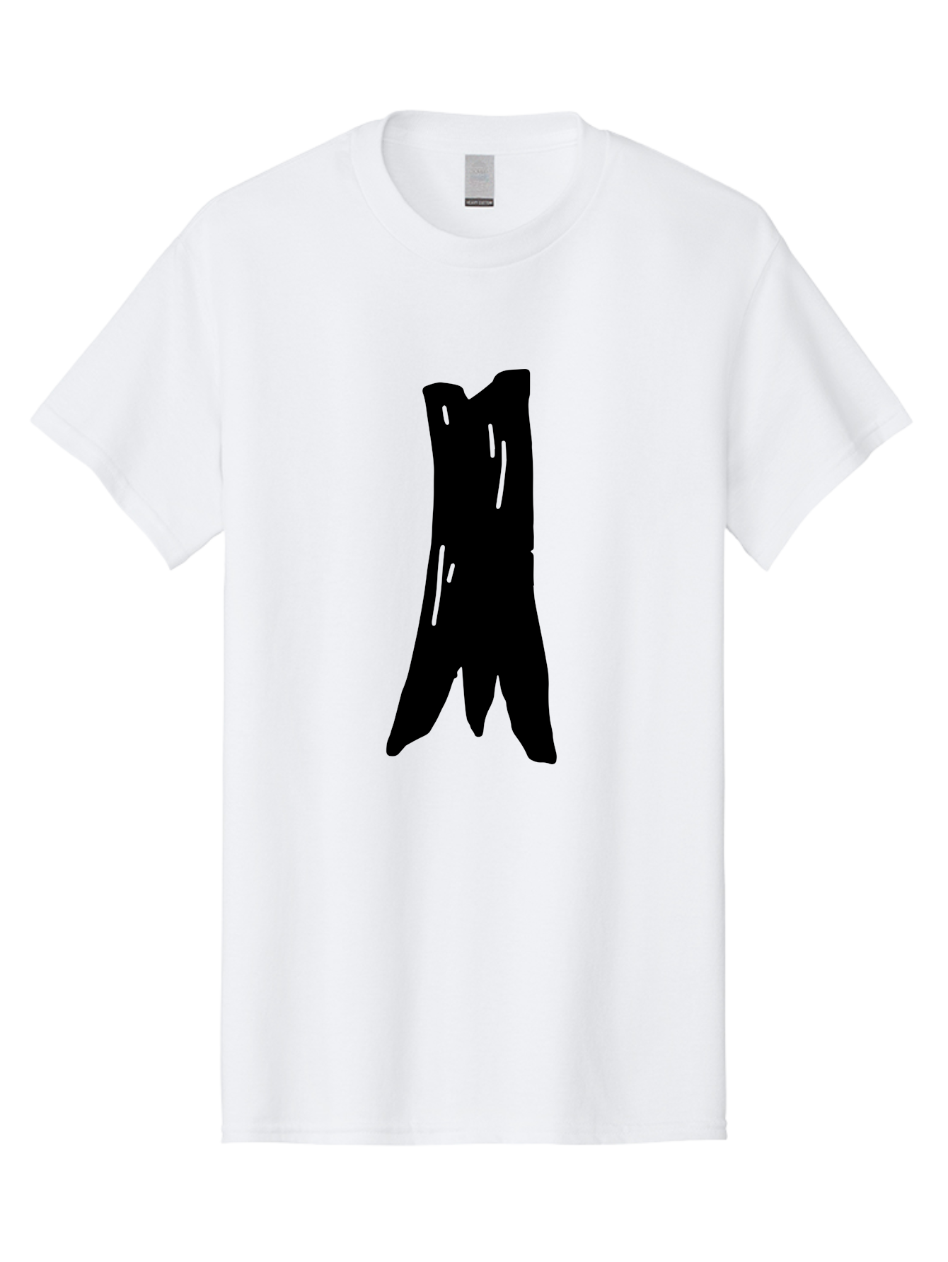 Tree-Stump Men'S Graphic Tee, 100% Cotton, Comfortable Casual Summer Wear, Machine Washable, Tree Trunk, Minimalist Art, Simple Shapes, Black Silhouette, Abstract Representation, Natural Forms, Digital Illustration, Modern Design - Aaa614