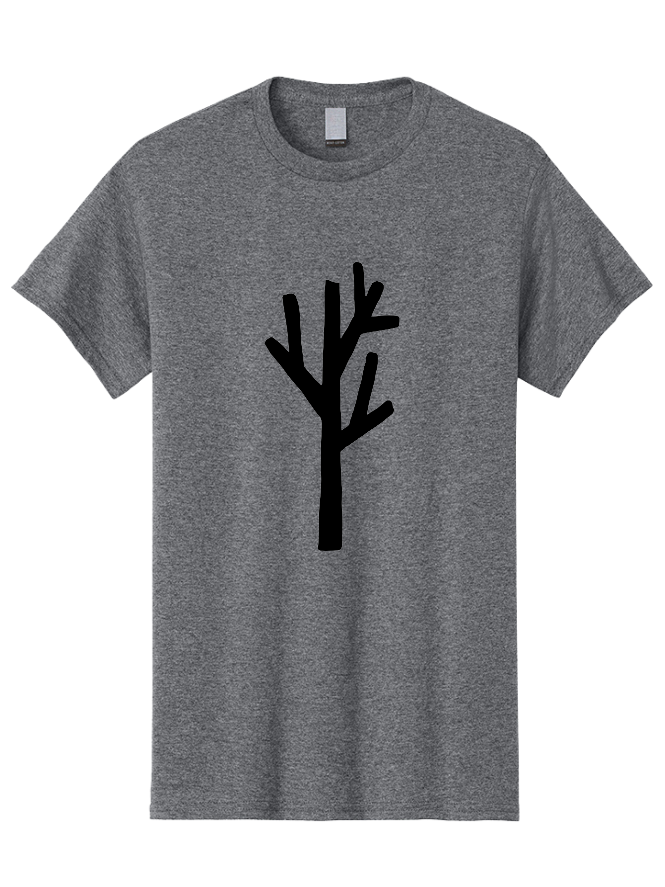 Tree Men'S Graphic Tee, 100% Cotton, Comfortable Casual Summer Wear, Machine Washable, Tree Silhouette, Minimalist Design, Black Tree, Simple Graphic, Bare Tree, Modern Art - Aaa615