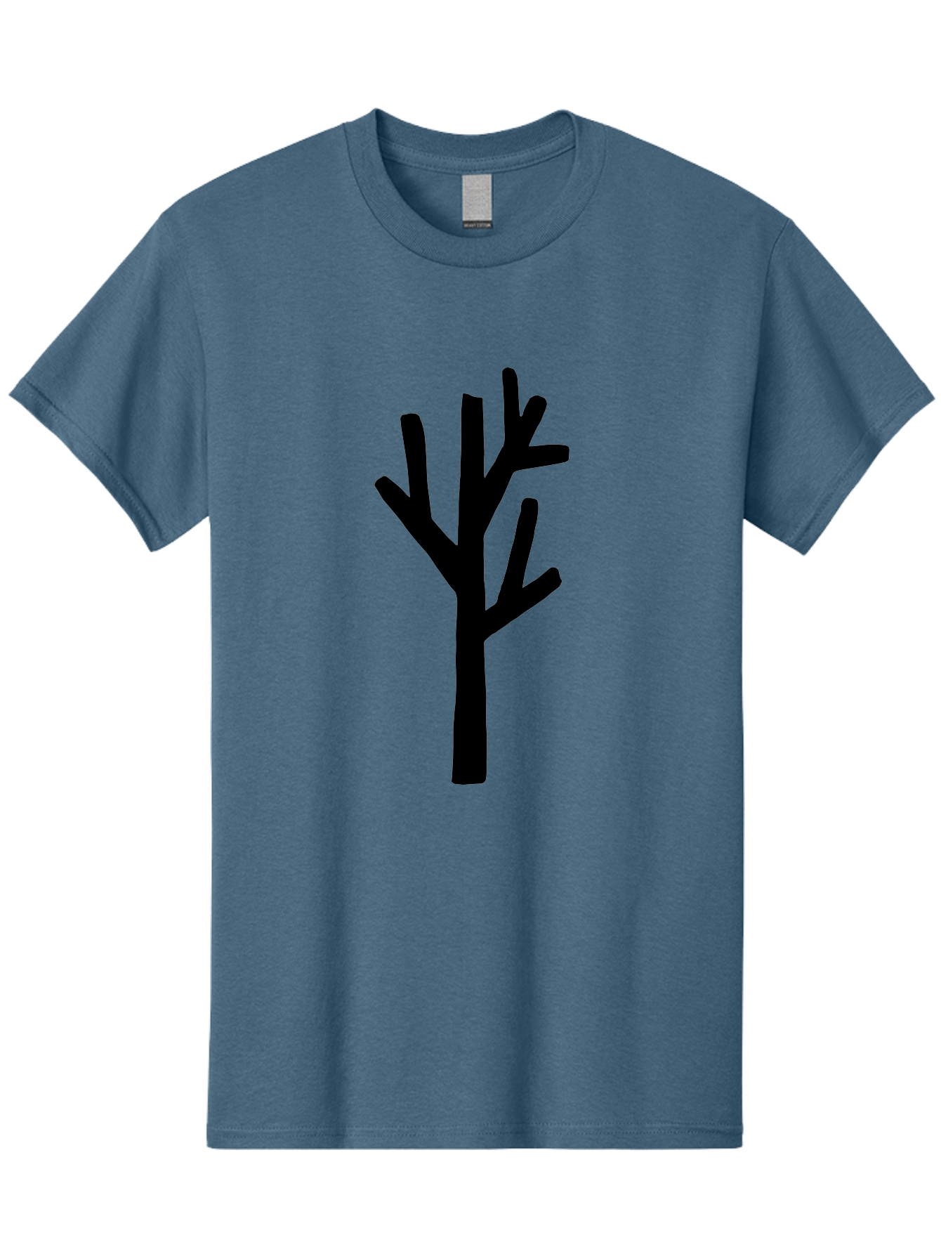 Tree Men'S Graphic Tee, 100% Cotton, Comfortable Casual Summer Wear, Machine Washable, Tree Silhouette, Minimalist Design, Black Tree, Simple Graphic, Bare Tree, Modern Art - Aaa615