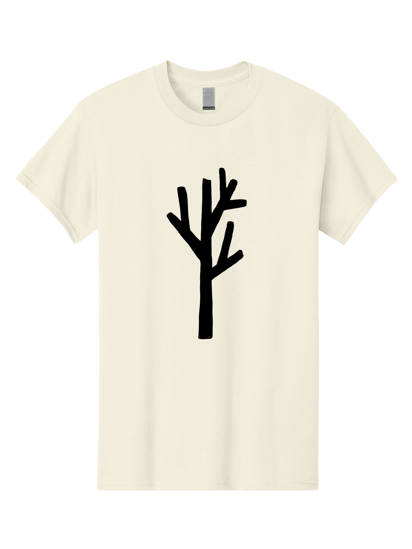 Tree Men'S Graphic Tee, 100% Cotton, Comfortable Casual Summer Wear, Machine Washable, Tree Silhouette, Minimalist Design, Black Tree, Simple Graphic, Bare Tree, Modern Art - Aaa615