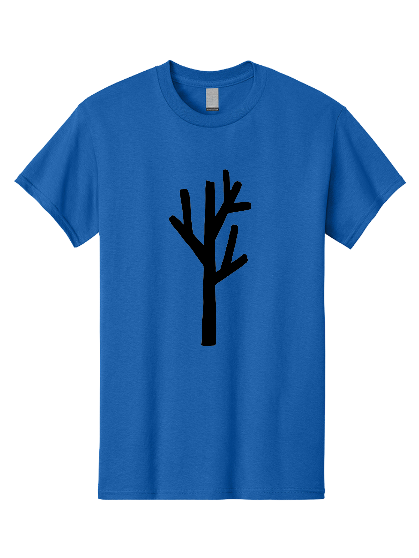 Tree Men'S Graphic Tee, 100% Cotton, Comfortable Casual Summer Wear, Machine Washable, Tree Silhouette, Minimalist Design, Black Tree, Simple Graphic, Bare Tree, Modern Art - Aaa615