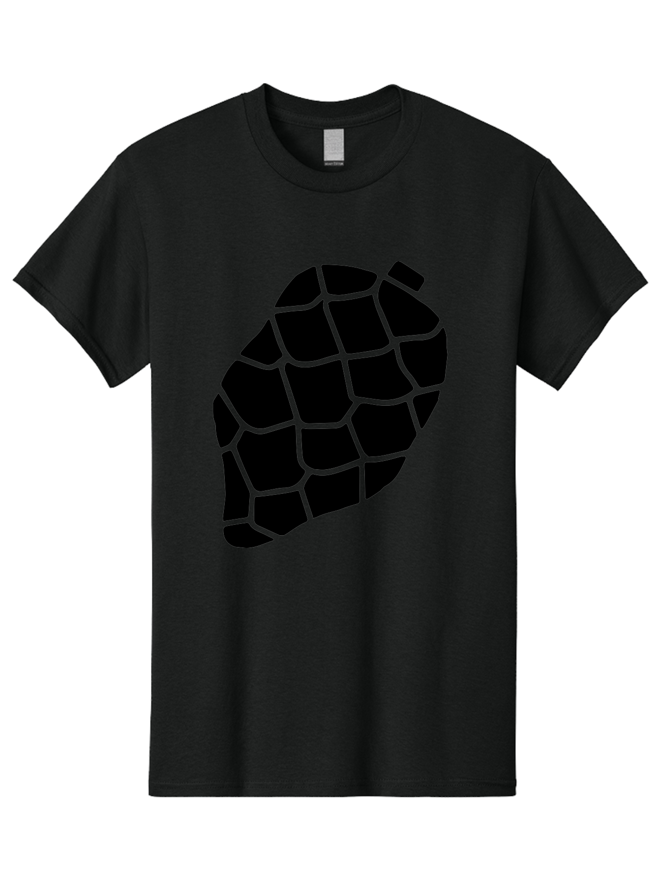 Turtle-Shell Men'S Graphic Tee, 100% Cotton, Comfortable Casual Summer Wear, Machine Washable, Turtle Shell, Black And Green, Reptile Scales, Natural Pattern, Wildlife, Animal Design, Abstract Shape - Aaa616